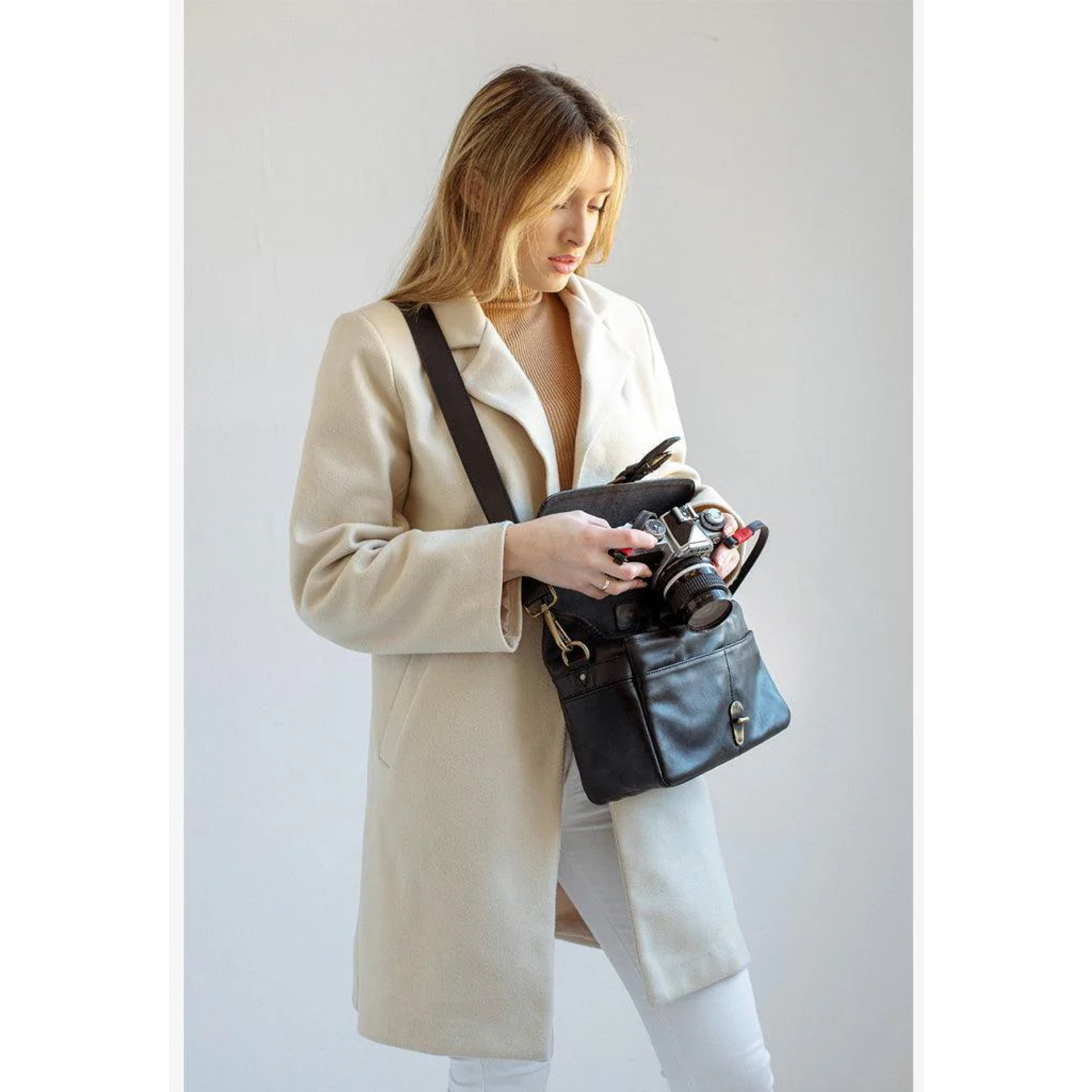 Bronkey Paris Leder Camera Bag Black