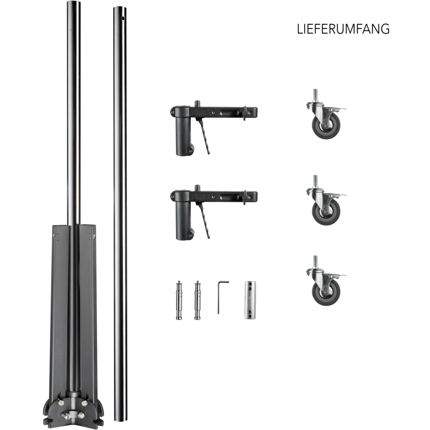 Walimex pro Rollstativ, 223cm, mit 2 Klemmhaltern