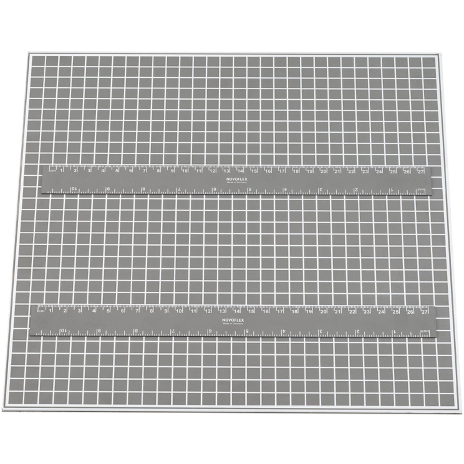 Novoflex Metall-Grundplatte MS-REPLA mit Raster und 2 skalierten Magnetstreifen