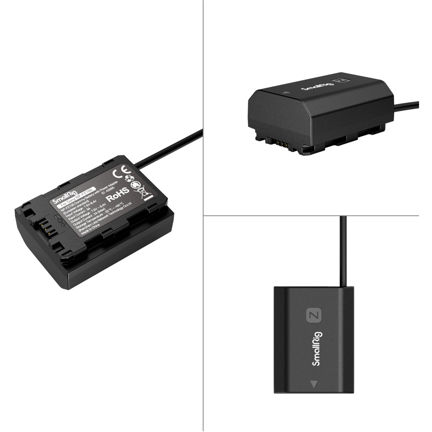 SmallRig Dummy-Batterie mit Netzadapter 4269B für Sony Akku NP-FZ100 