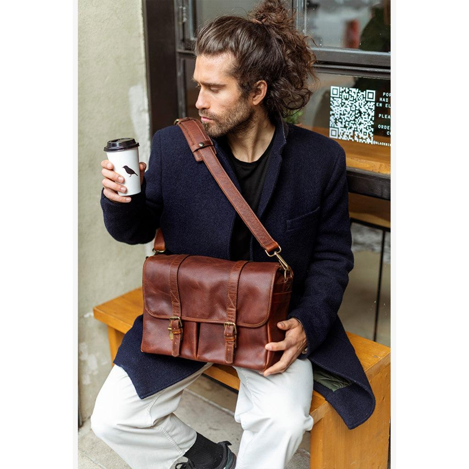 Bronkey Roma Leder Camera Bag Cognac