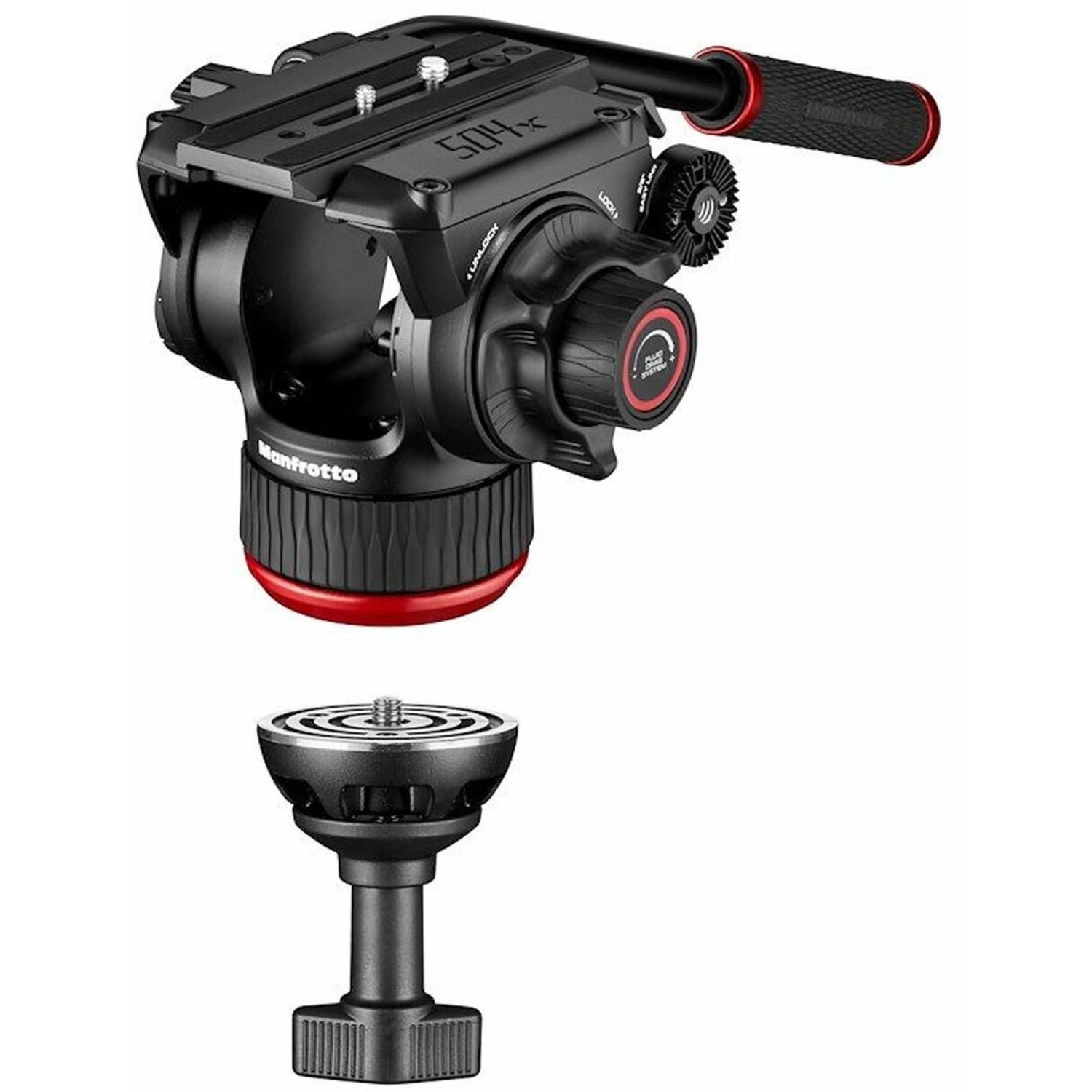 Manfrotto Fluid Videokopf 504X mit Alu Doppelrohrstativ GS