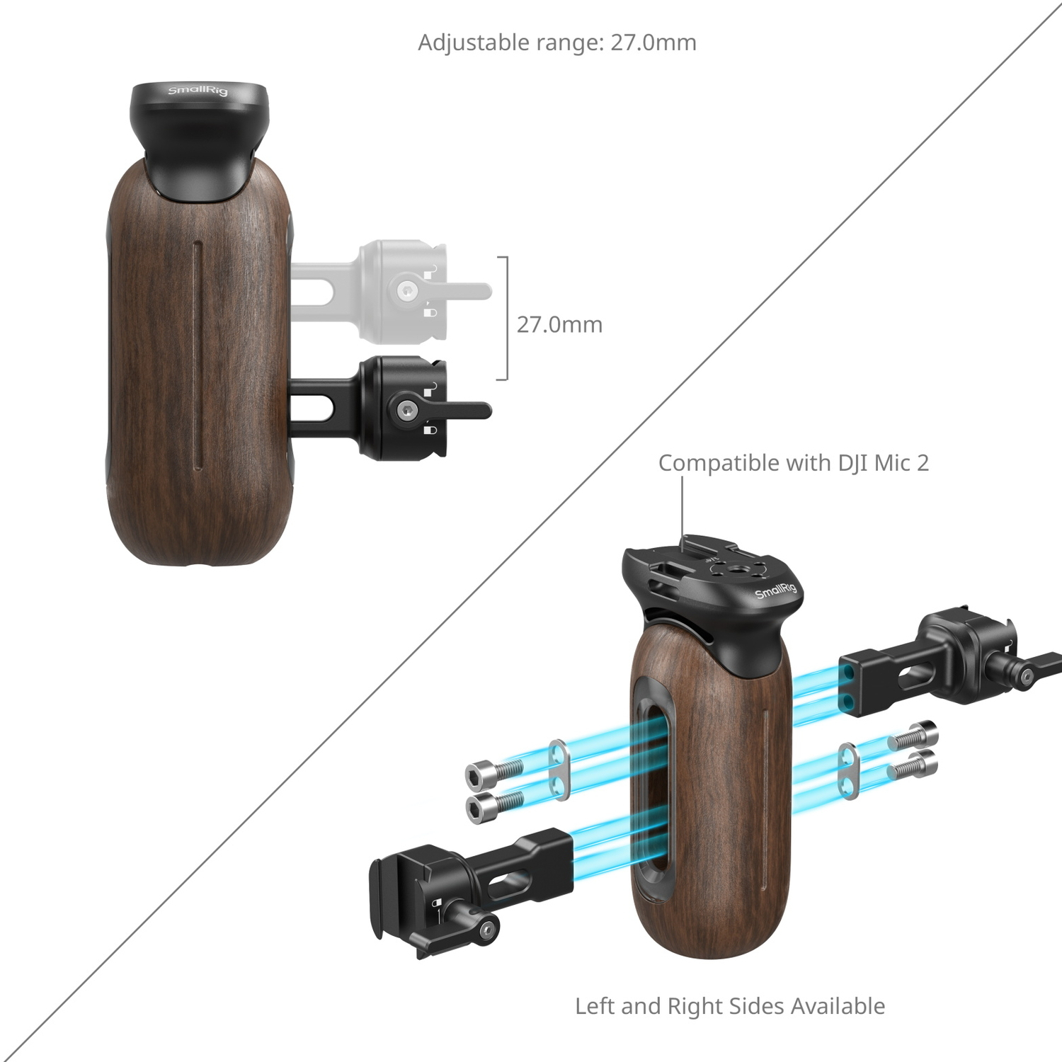 SmallRig Seitlicher Holzgriff mit NATO-Klemme 5239
