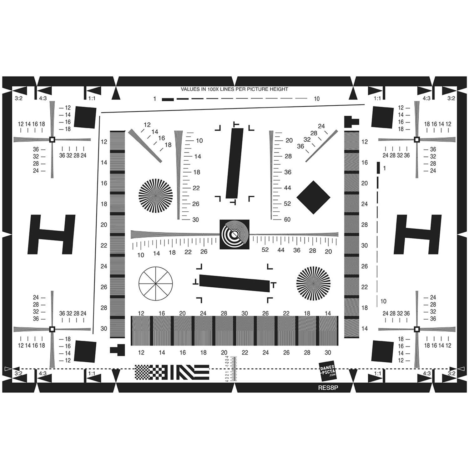B.I.G. Testtafel RES8 für Kameras und Objektive