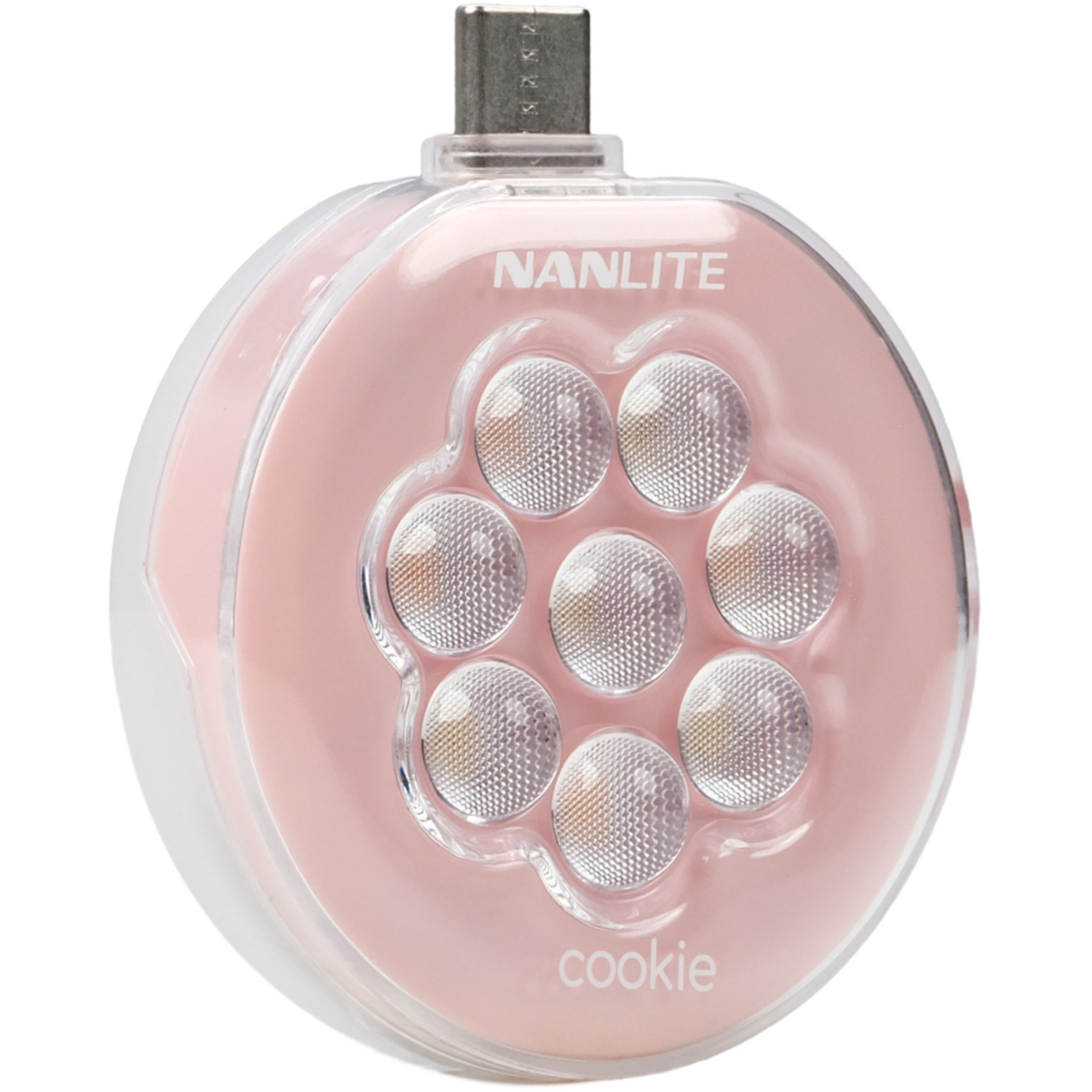Nanlite Mini-Smartphone-Leuchte cookie-s rund coral pink
