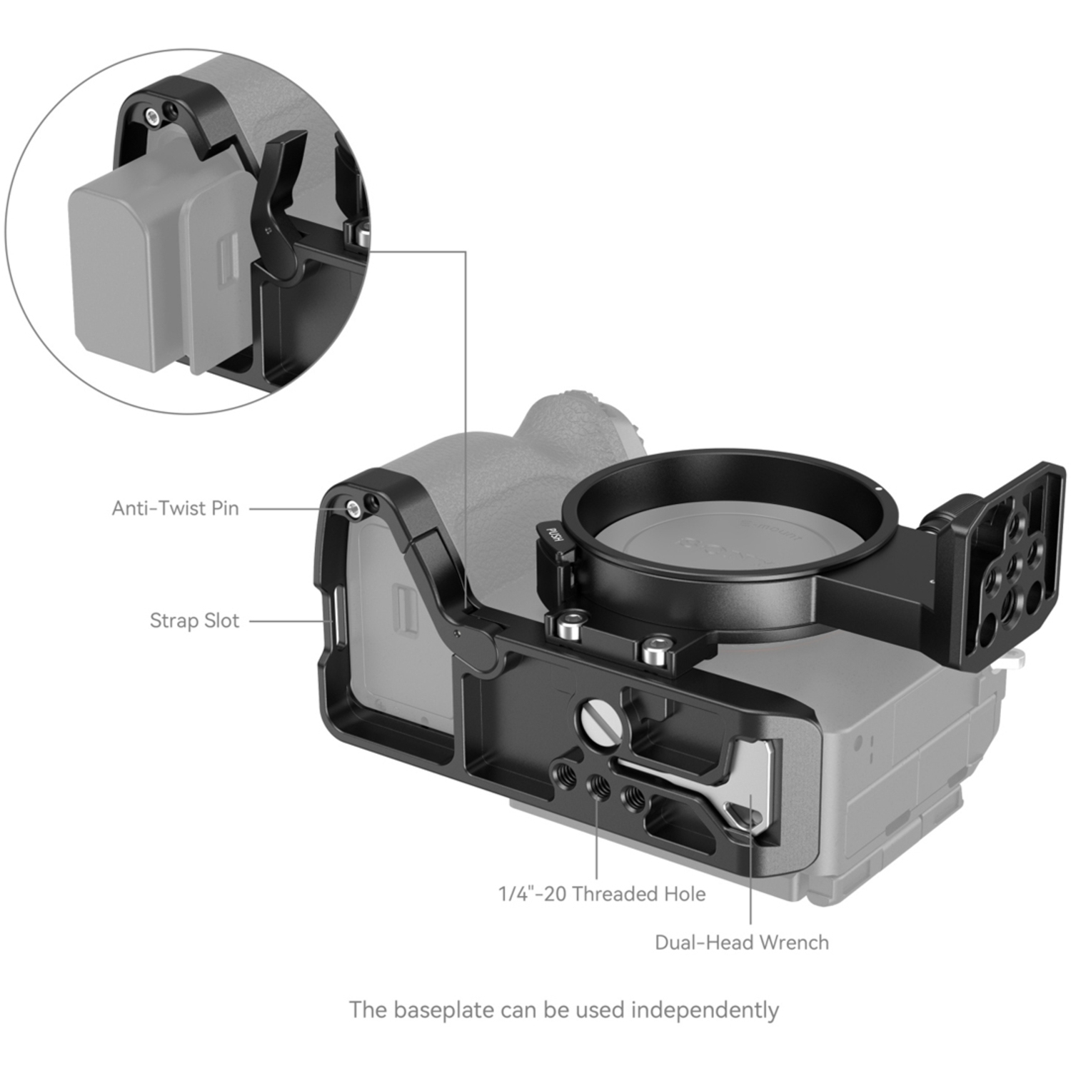 SmallRig Drehbares Horizontal-Vertikal-Montageplatten-Kit 4148 für Sony Alpha 7R V, 7 IV, 7S III und 7R IV
