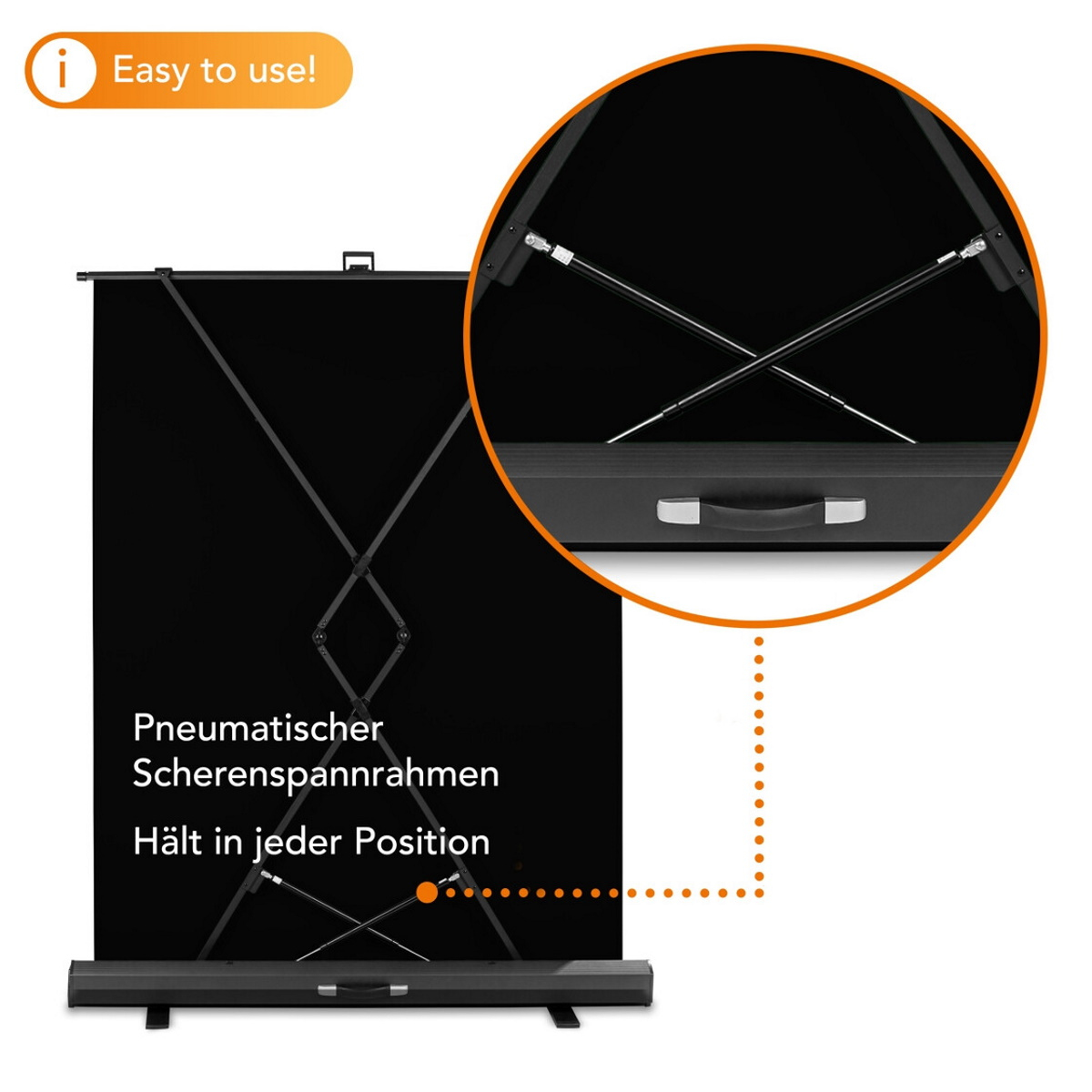 Walimex pro Roll-up Panel Hintergrund in Schwarz 155x200 cm