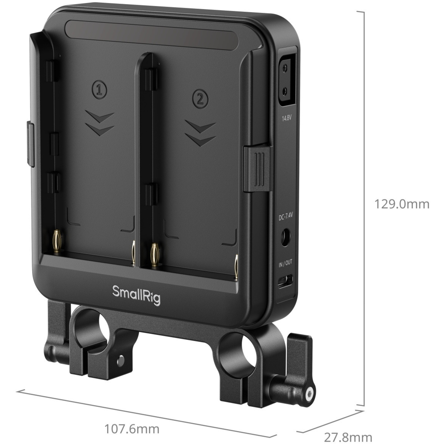 SmallRig Adapterplatte 5536 für NP-F Akkus für 15mm-LWS-Stangen