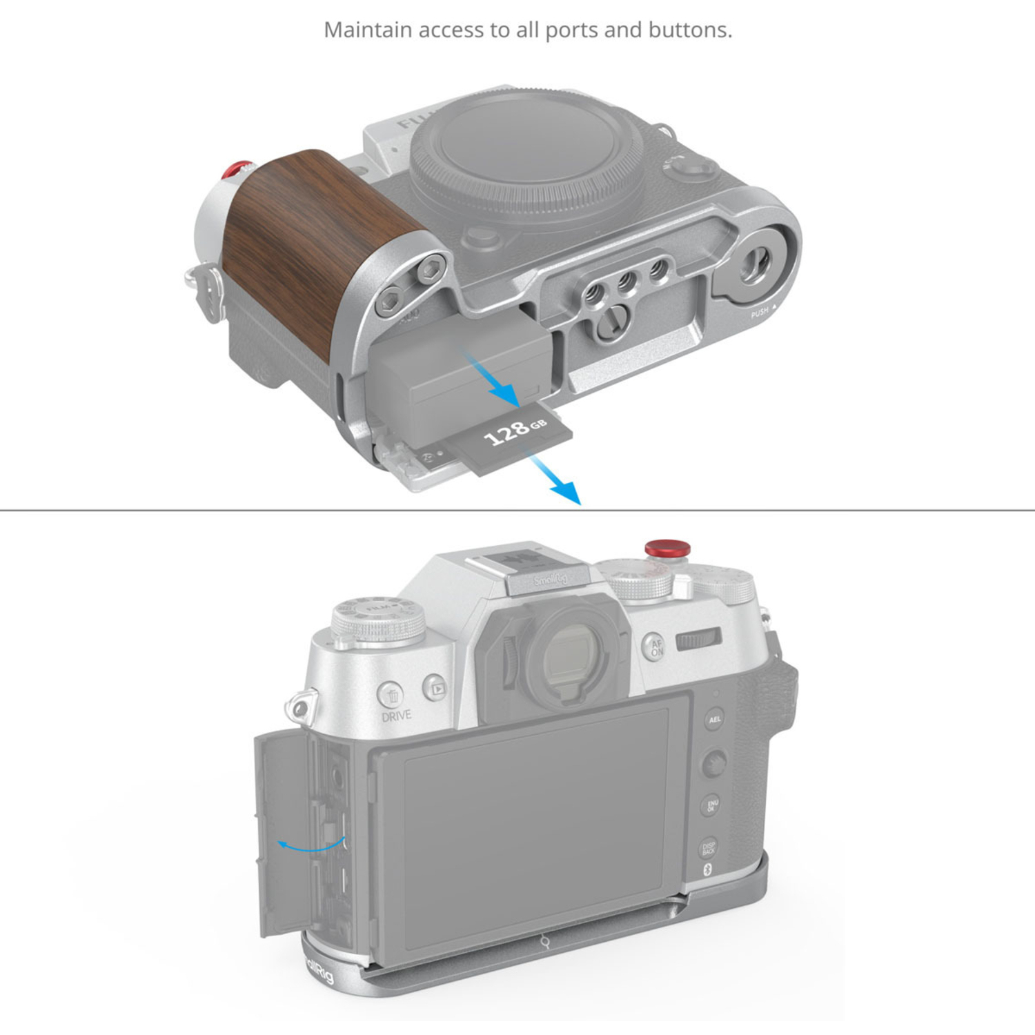 SmallRig Wooden L-Shape Handle 4735 silber für Fujifilm X-T50