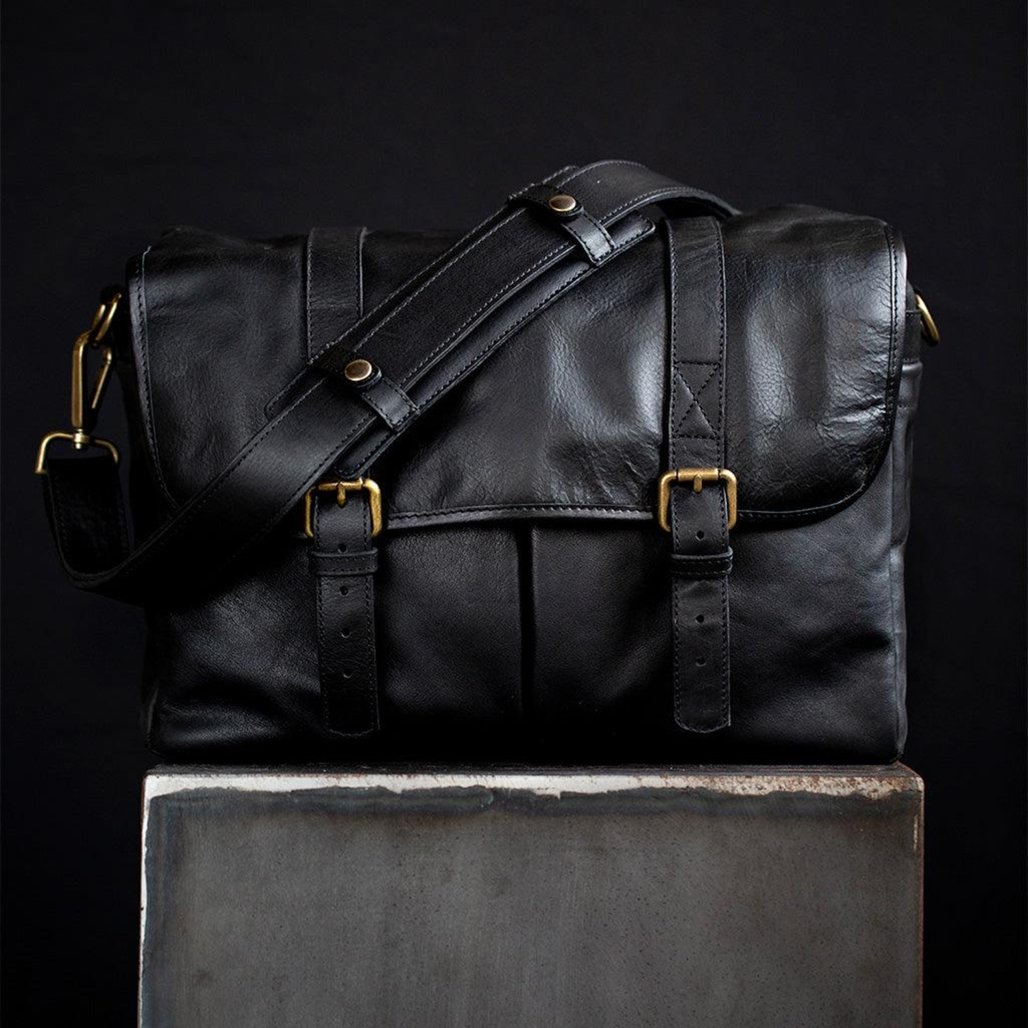 Bronkey Roma Leder Camera Bag Black
