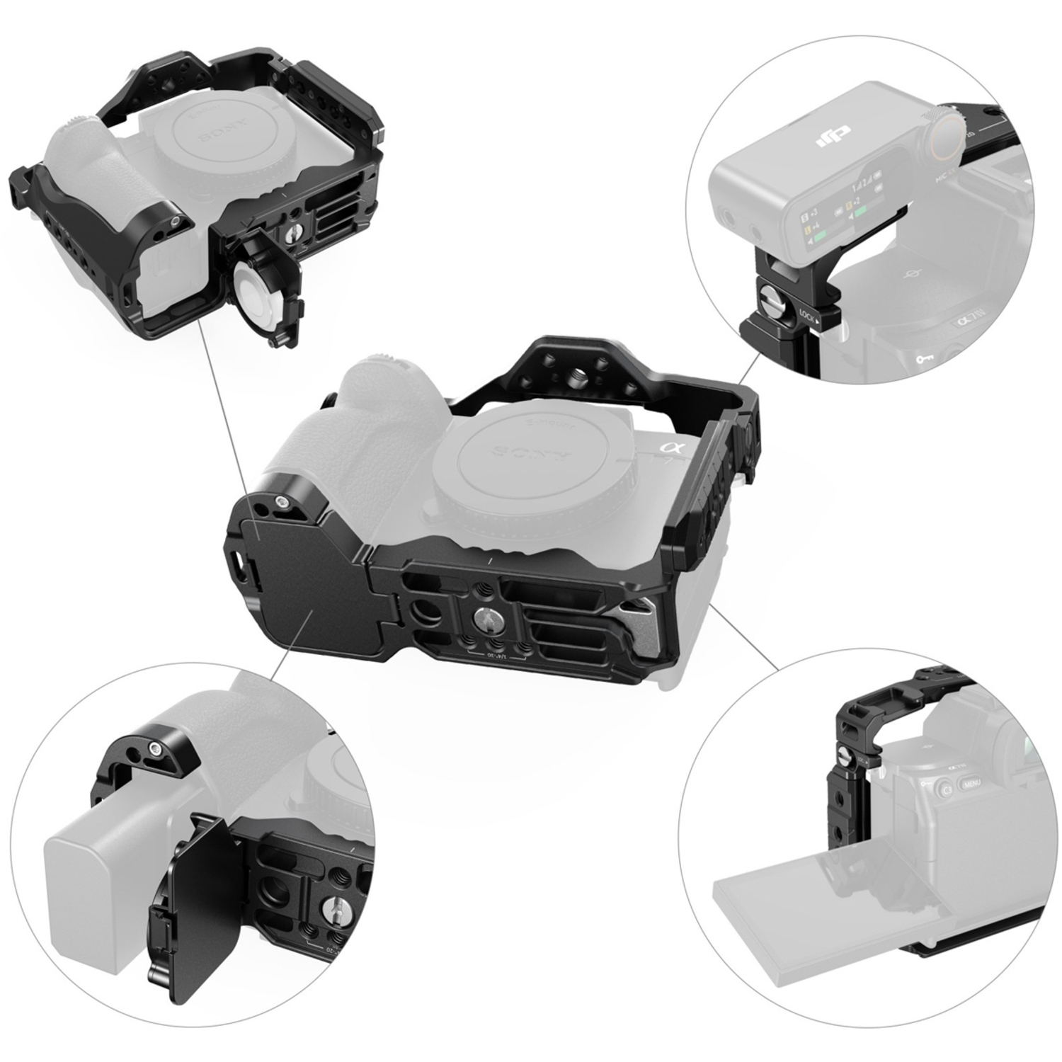 SmallRig Cage mit Airtag Slot 5583 für Sony Alpha 7R V, Alpha 7 IV, Alpha 7S III, Alpha 1 und Alpha 7R IV