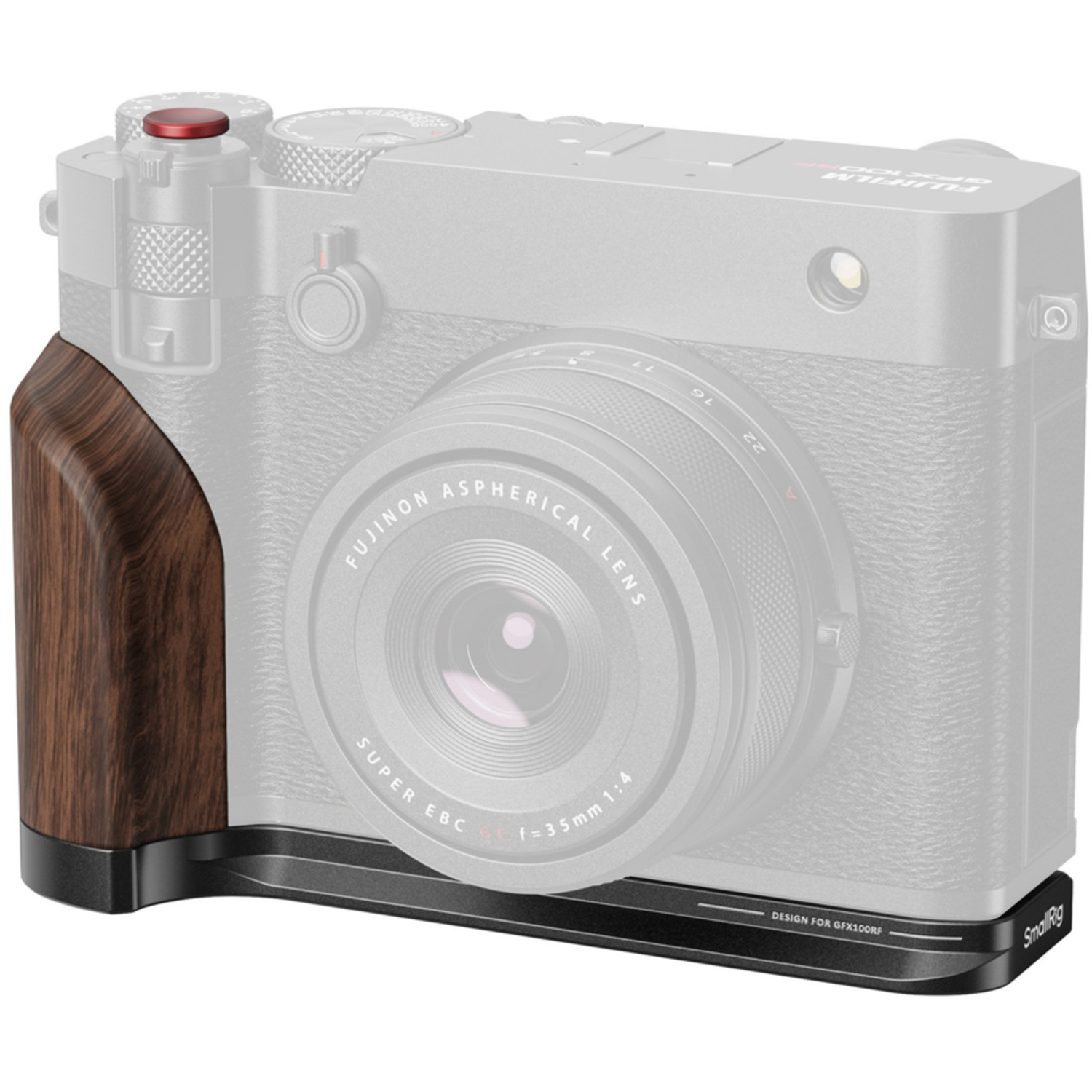 SmallRig L-förmige Montageplatte mit Holzgriff 5266 schwarz für Fujifilm GFX100RF 