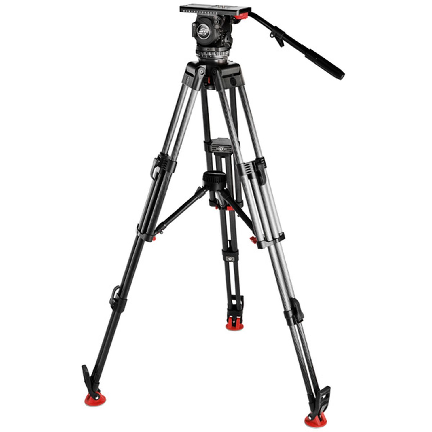 Sachtler SAC2073S1 System Video 20 Kohlefaser mit Stativkopf, ENG 2 CF Heavy-Duty-Stativ, Mittelspinne und Tasche