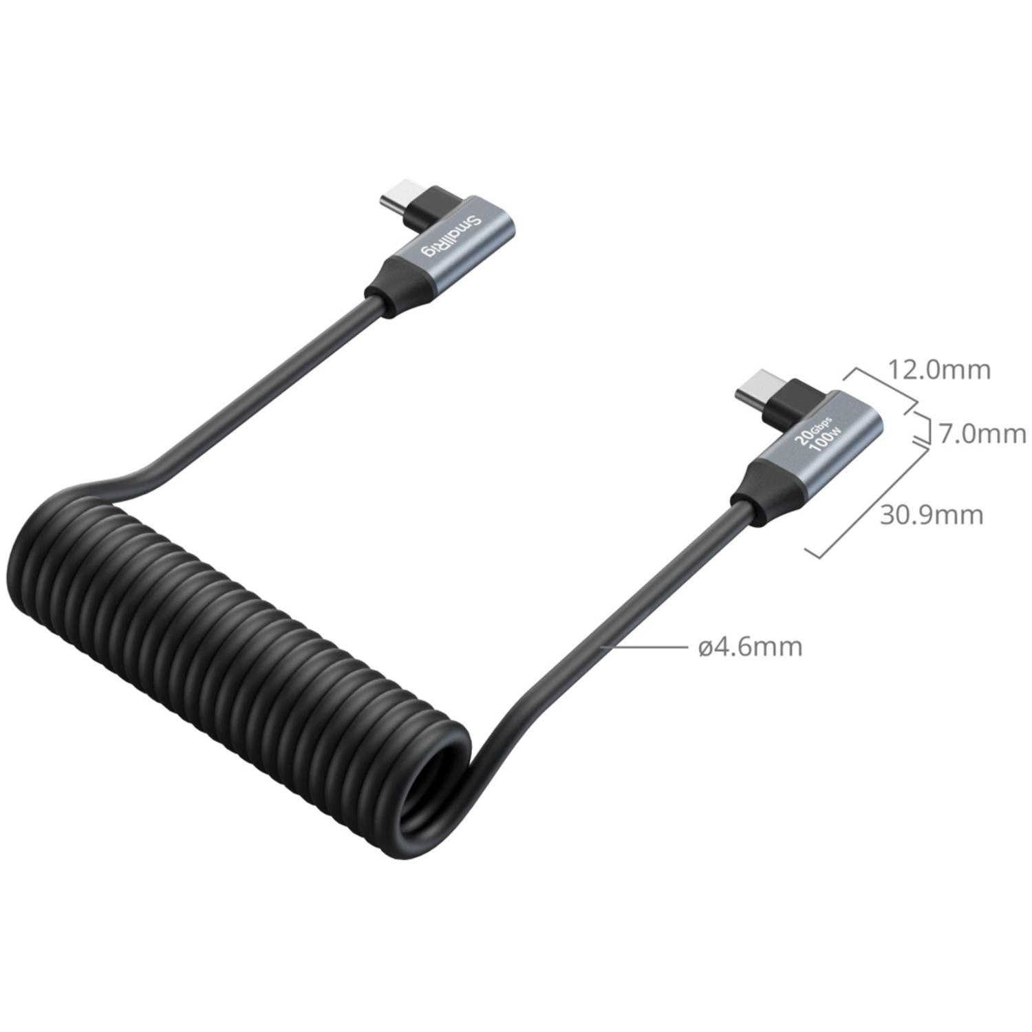 SmallRig USB-C-zu-USB-C-Spiralkabel 4793 35cm