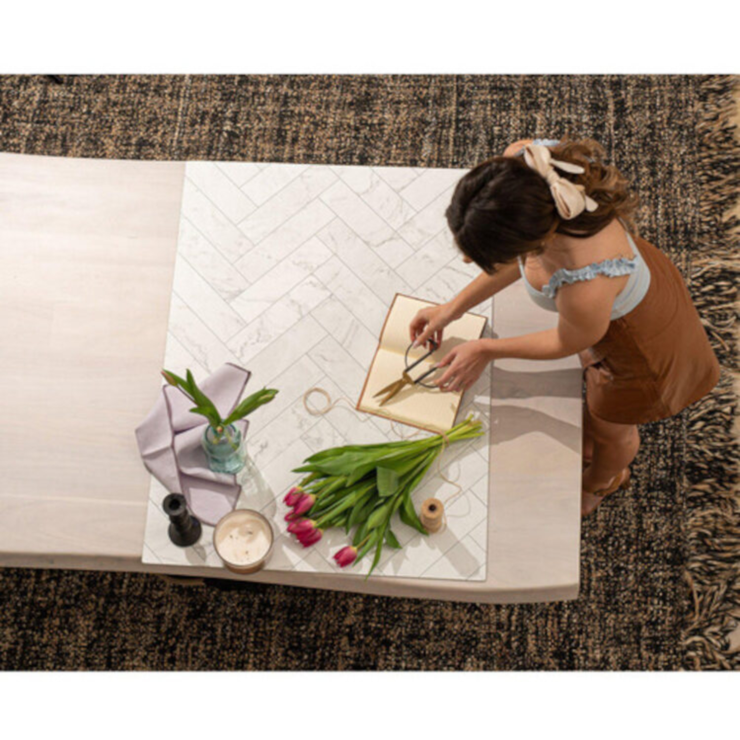 V-Flat World Duo Board Zigzag Marble White/Zigzag Marble Black