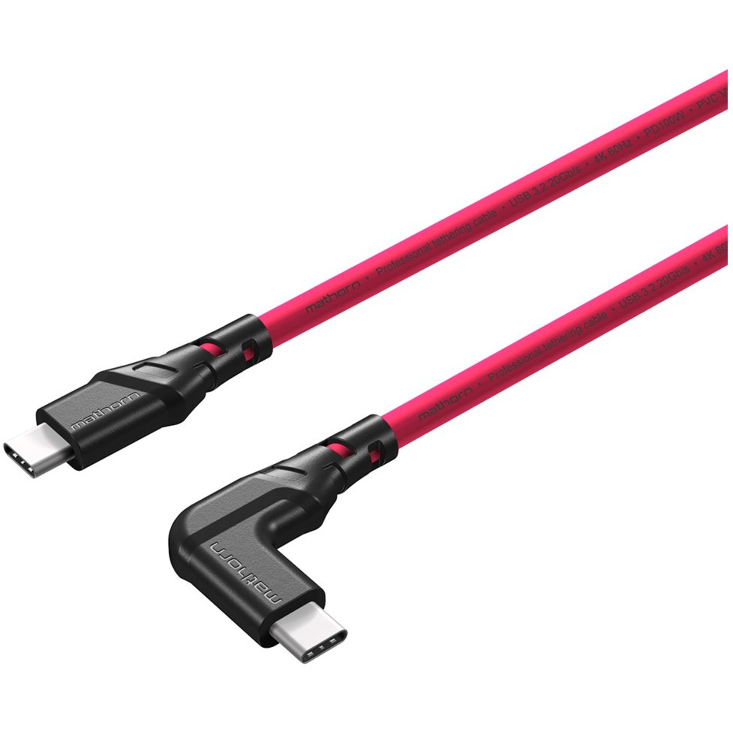 Mathorn Tetheringkabel MTC-211M 2m 20Gbps 4K 60Hz 100W USB C-C90 Magenta