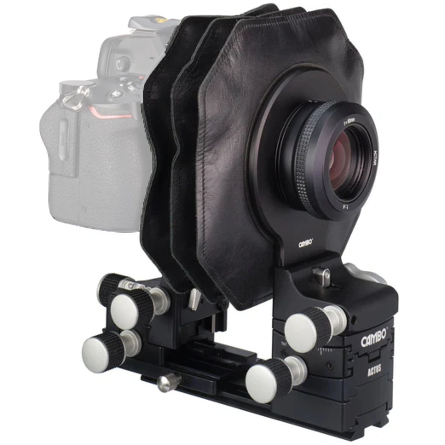 Cambo ACTUS-B mit ACTAR 80mm und ACTUS Fujifilm X-Kamera-Mount Kit