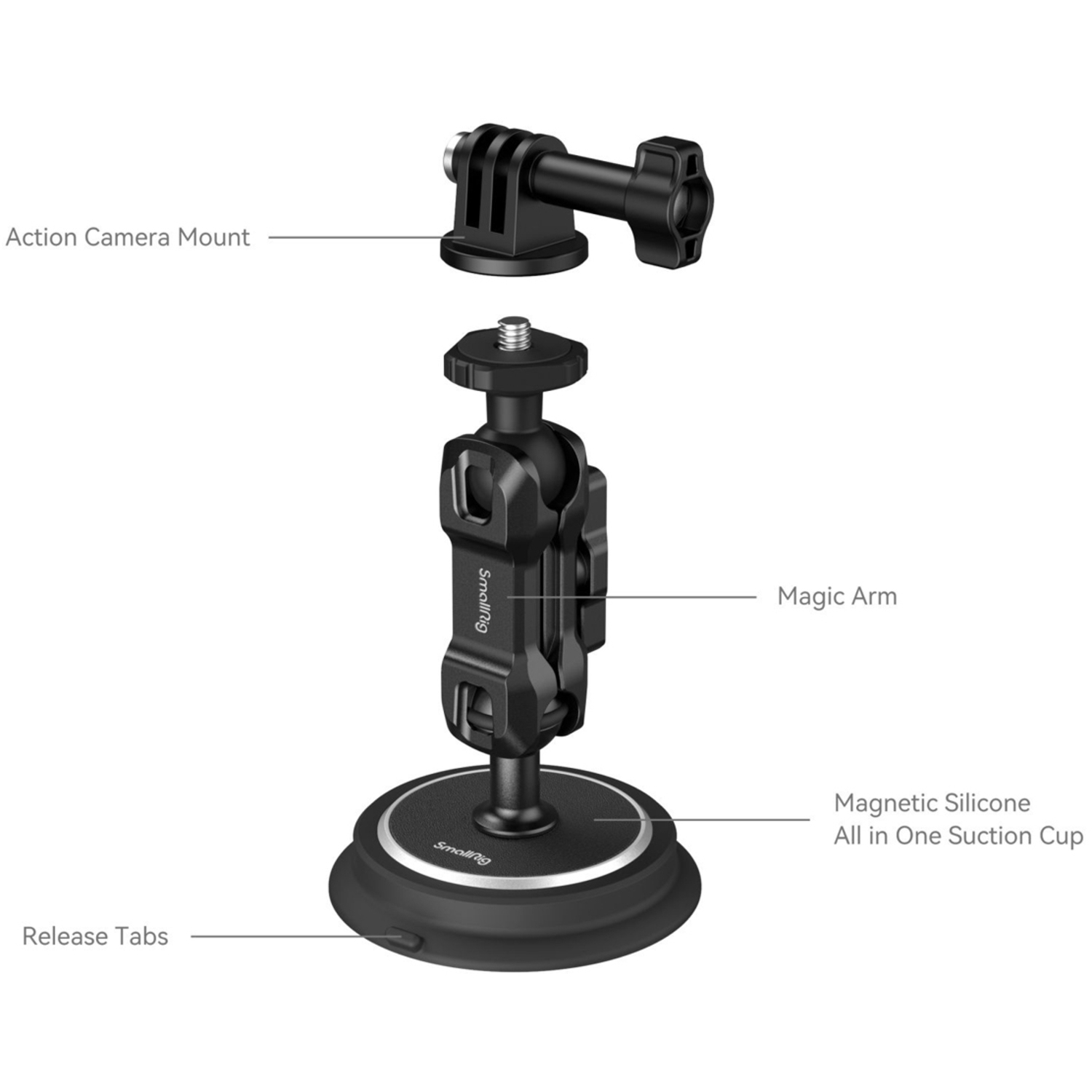 SmallRig Magic Arm mit Saugnapf 4466 für Action Cams