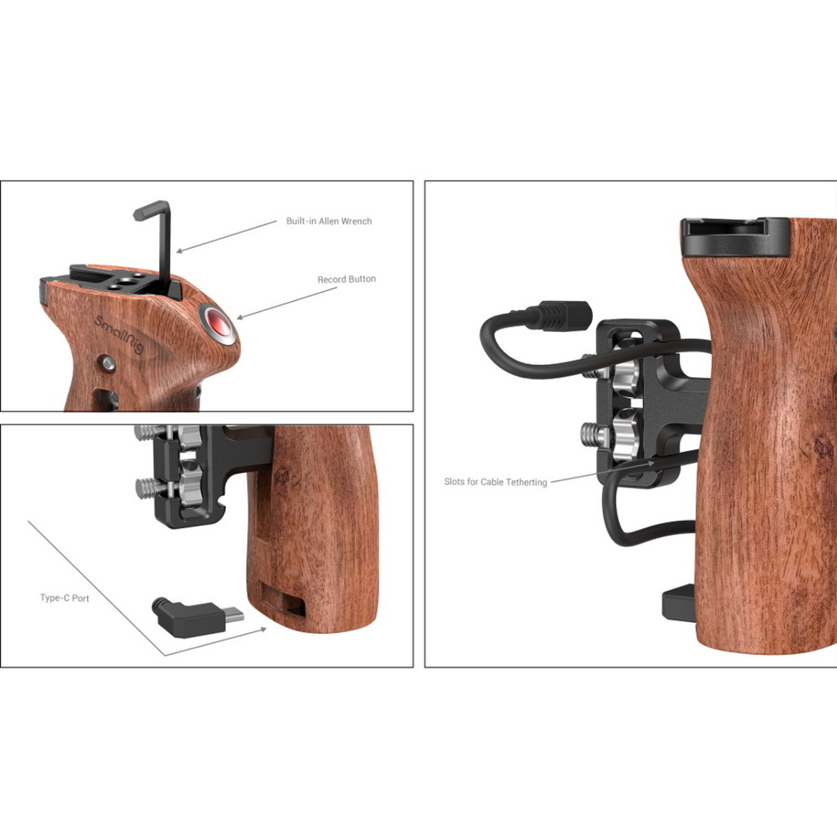 SmallRig Seitlicher Griff mit Gewinde und Start-/Stopp-Fernauslöser 3323