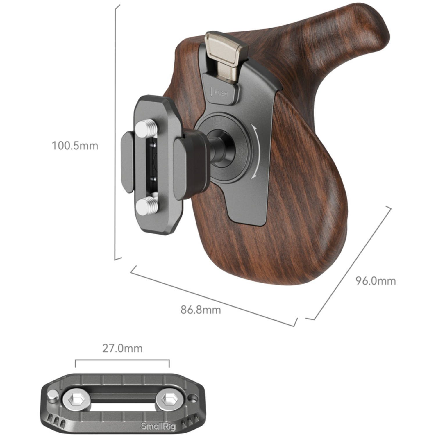 SmallRig Rechter Holzgriff ImageGrip mit NATO-Klemme 5192