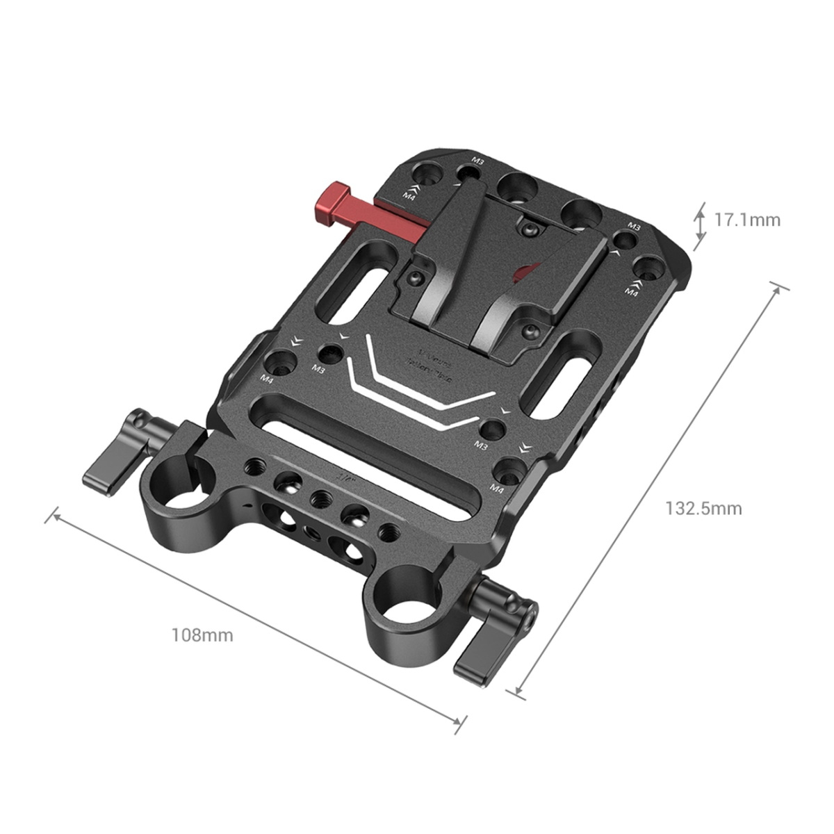 SmallRig 3016 V Mount Batterieplatte mit Dual 15mm Rod Clamp