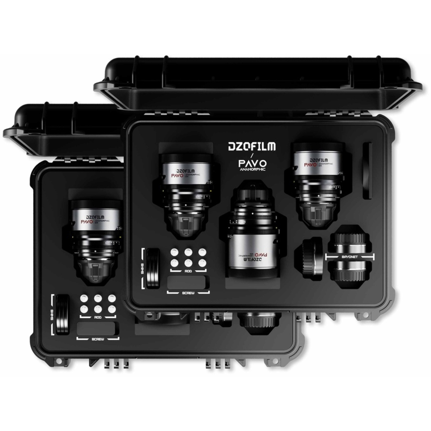 DZOFILM PAVO 2X ANAMORPHIC 6-Lens Kit 28/32/40/55/75/100mm T2.1/T2.4 Neutral Coating Imperial für PL/EF-Mount