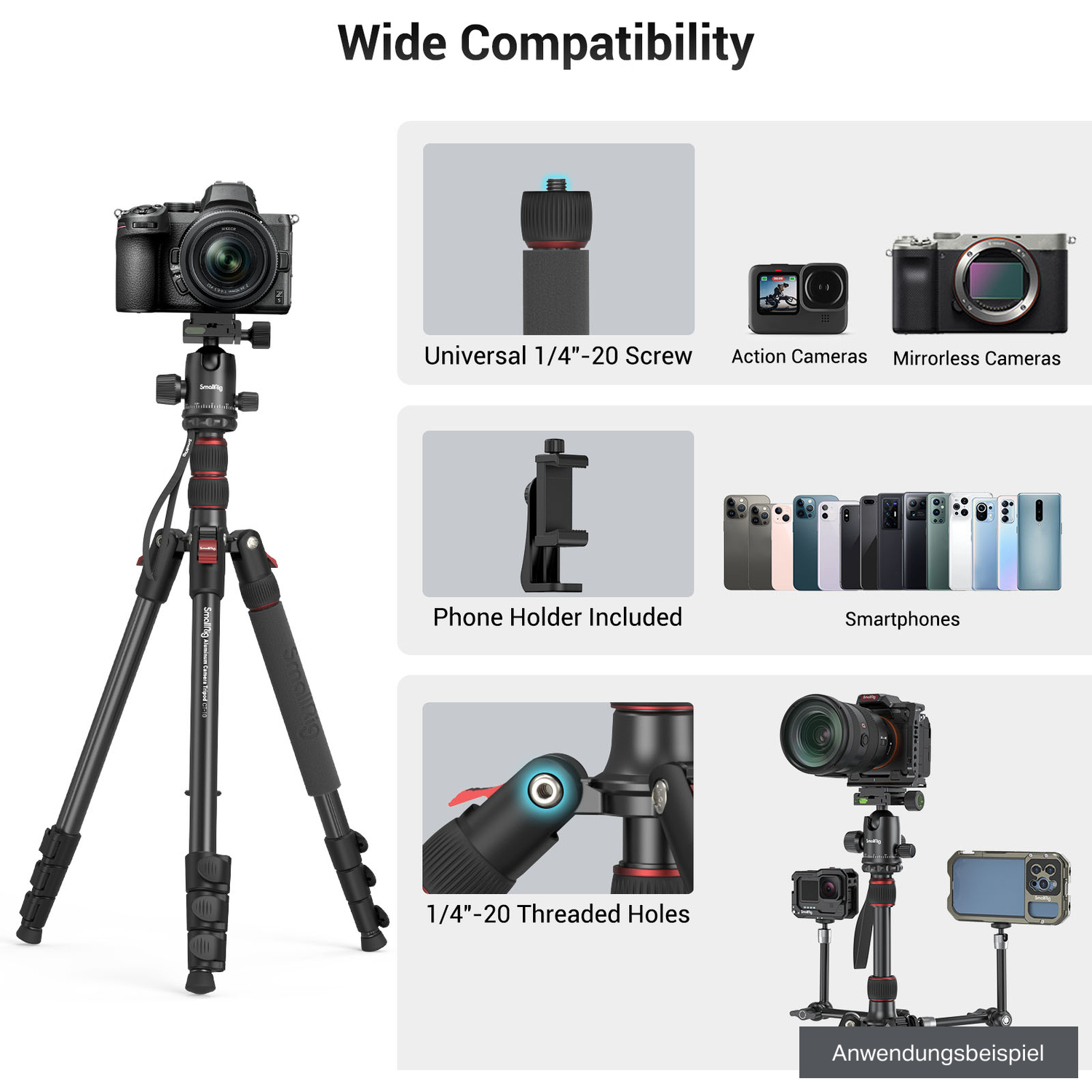 SmallRig Stativ Aluminium CT-10 3935