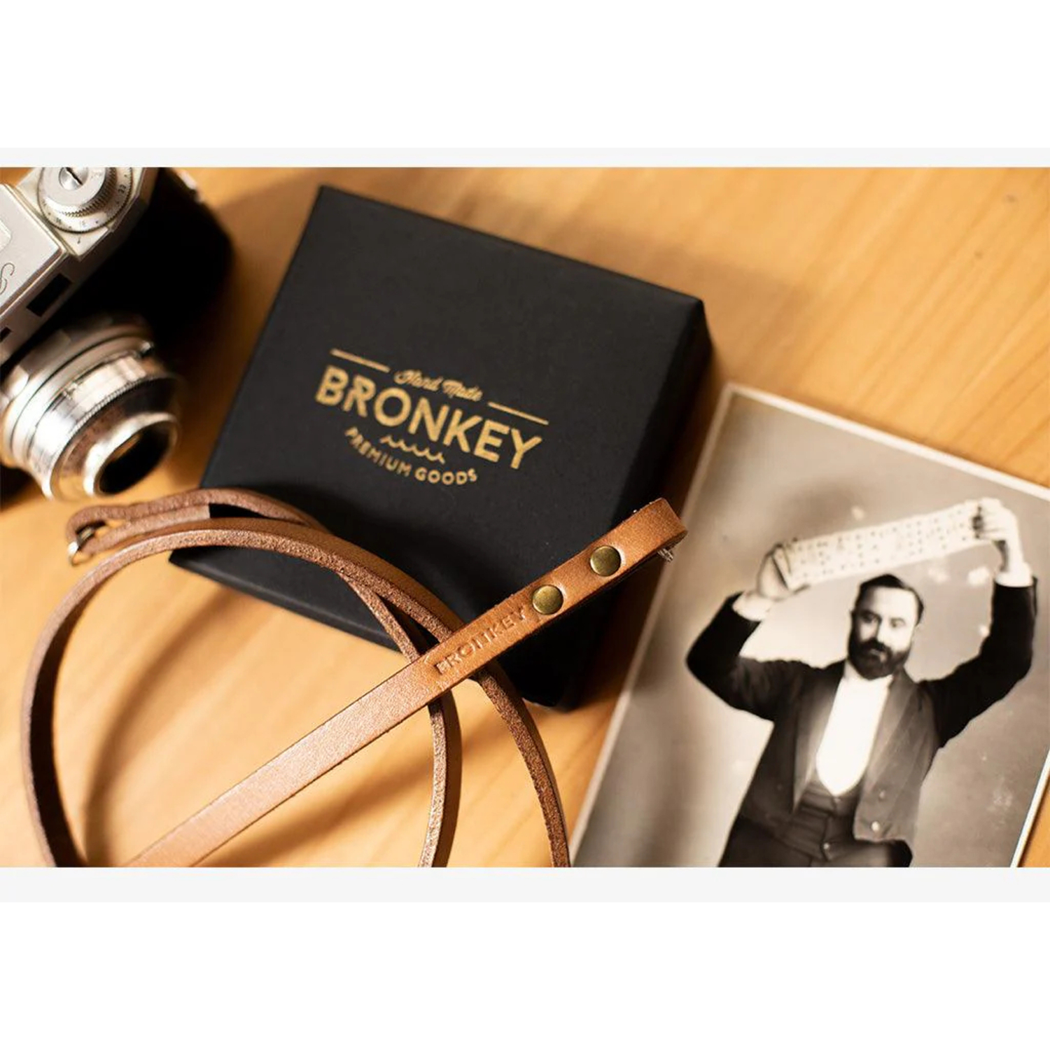 Bronkey Kameragurt Berlin #103 Leder 120cm Tanned