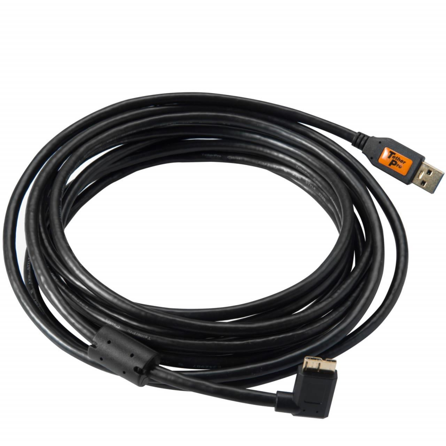 Tether Tools SuperSpeed USB 3.0 Micro-B 4,6m schwarz, rechtsgewinkelter Stecker