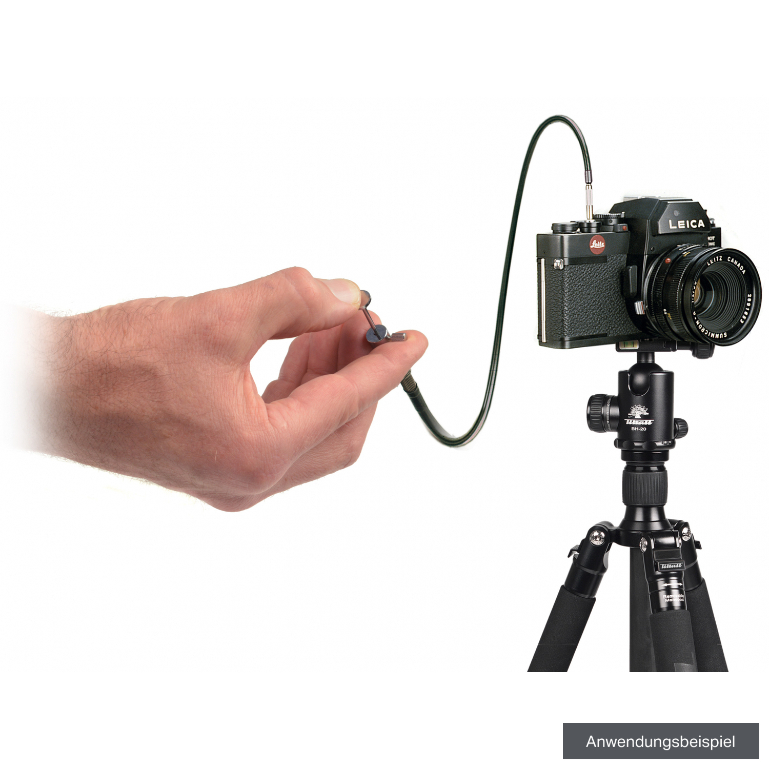 Kaiser Drahtauslöser mit Kunststoffummantelung und Feststellschraube 30cm 