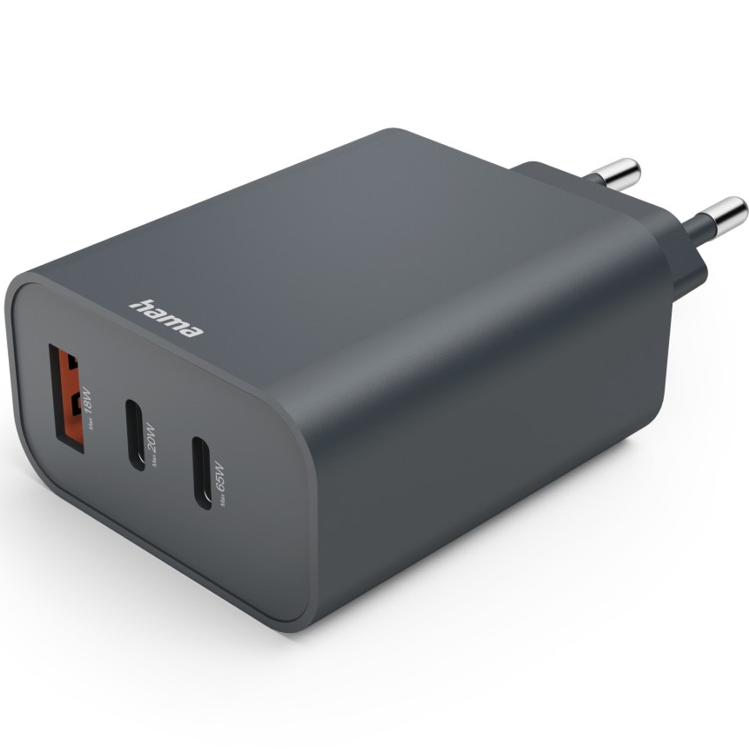 Hama Schnellladegerät 65W mit 2x USB-C und 1x USB-A anthrazit