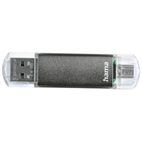 Hama USB-Stick Laeta Twin USB 2.0 32GB grau 