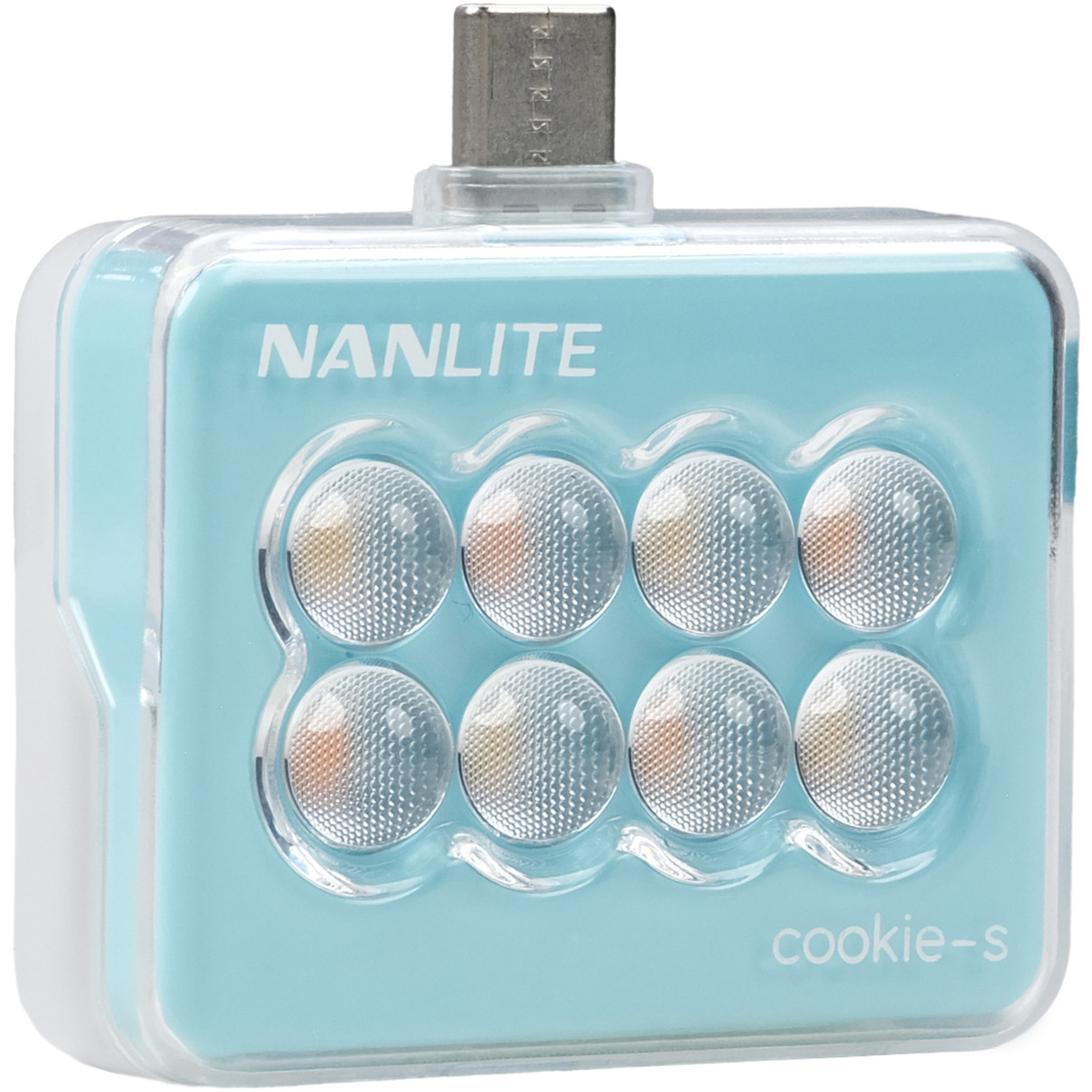 Nanlite Mini-Smartphone-Leuchte cookie-s rechteckig cyan