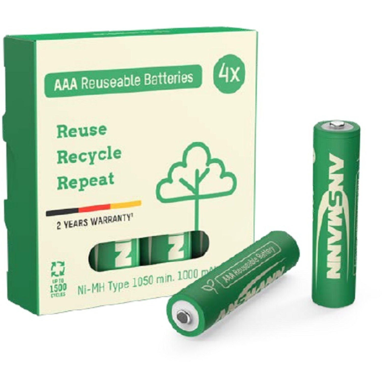 Ansmann Akku Green-Pro Typ 1050 AAA Micro Ni-MH 1,2V 4er Pack