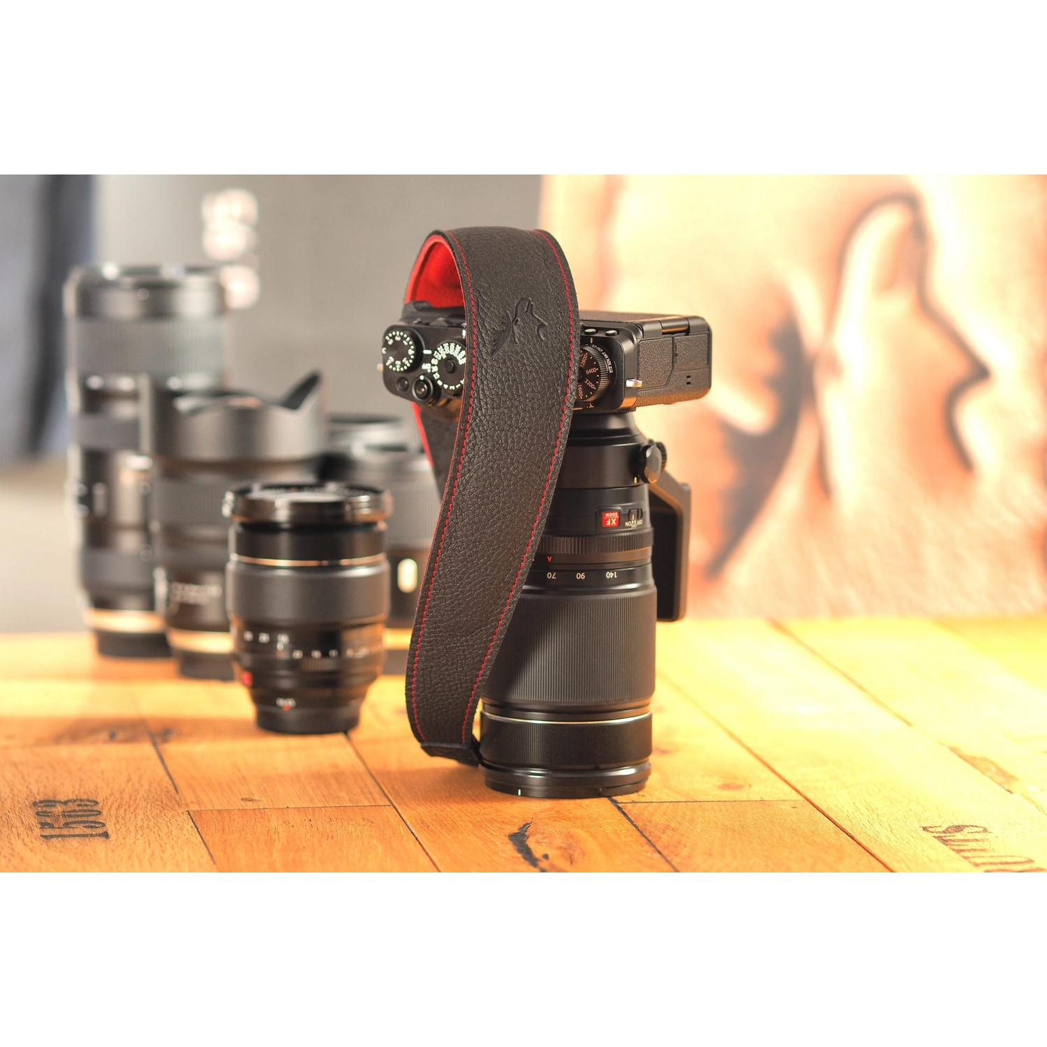 EDDYCAM Kameragurt 50mm schwarz-rot