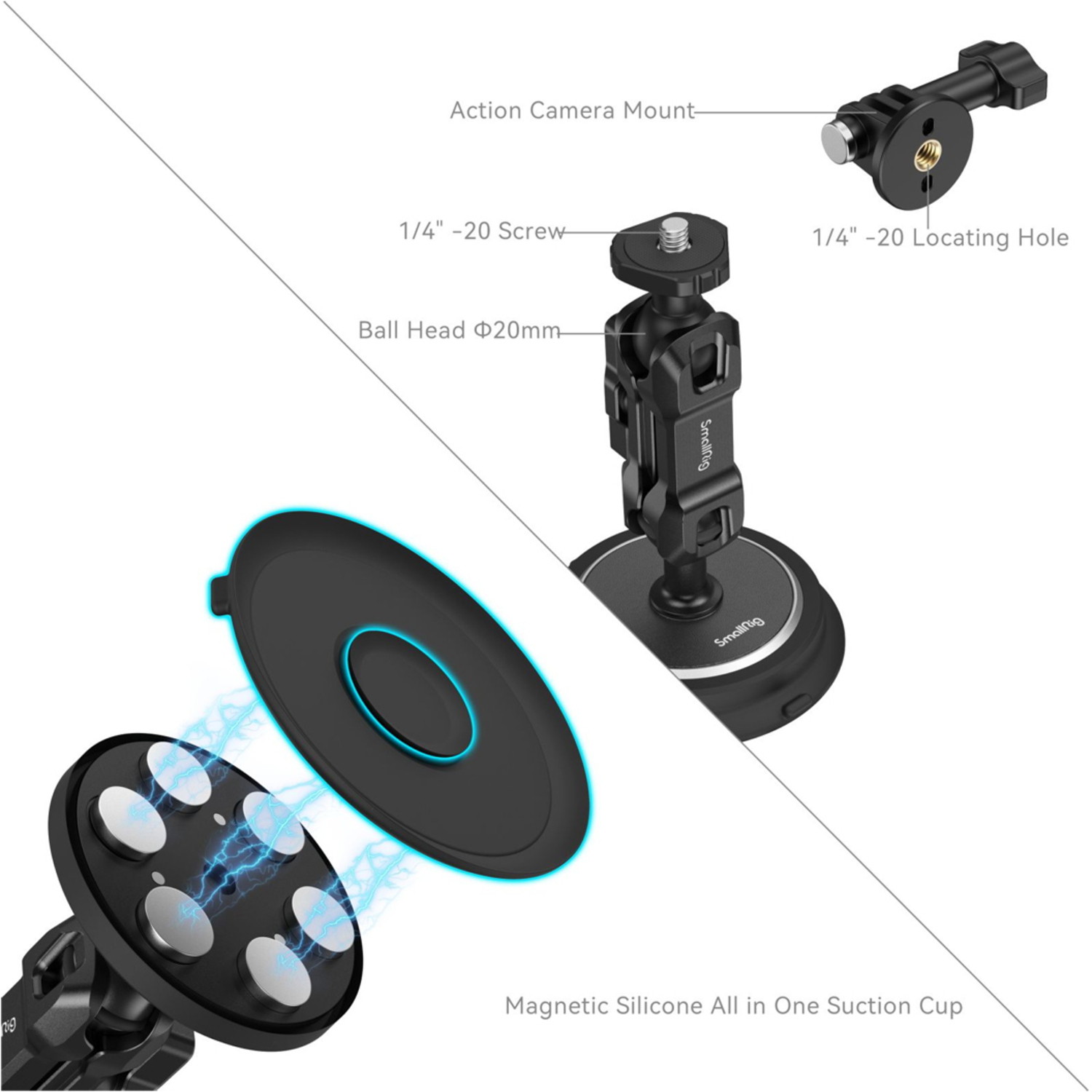 SmallRig Magic Arm mit Saugnapf 4466 für Action Cams