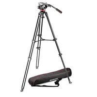 Manfrotto MVK502AM Set MVH502A Neiger und Doppelrohr-Stativ Alu
