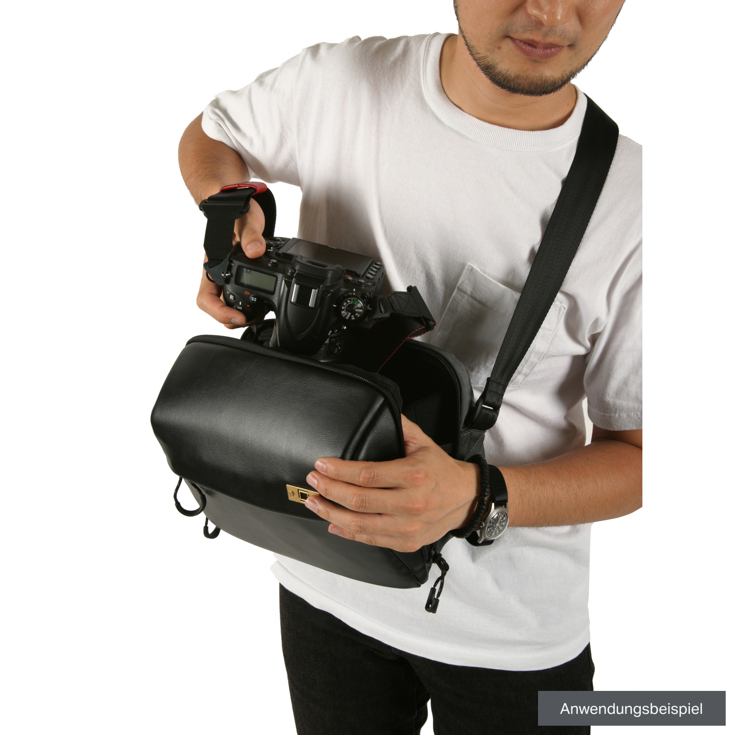 Artisan & Artist Slingtasche Basalt ACAM-BS0003 BKGY schwarz-grau