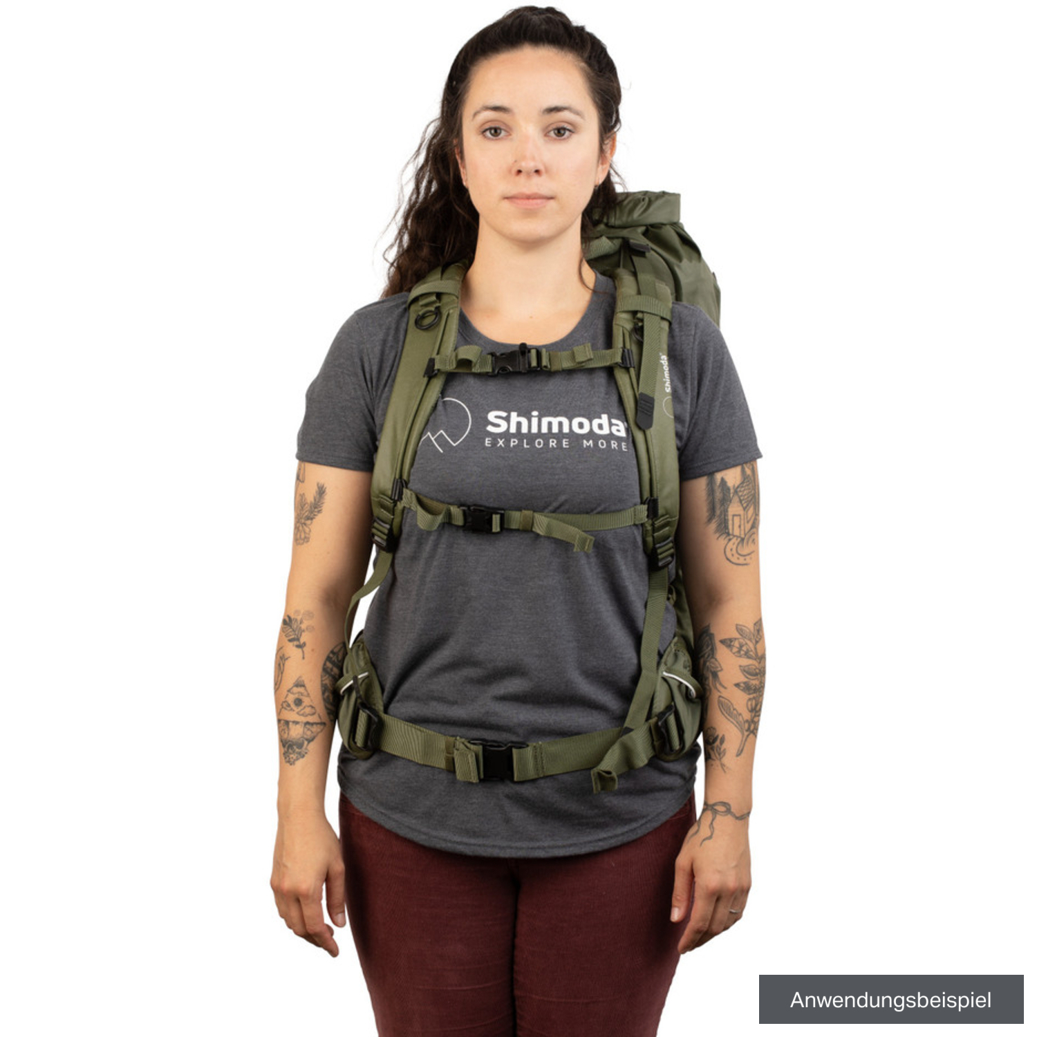 Shimoda Rucksackgurte Damen Simple Petite Armeegrün