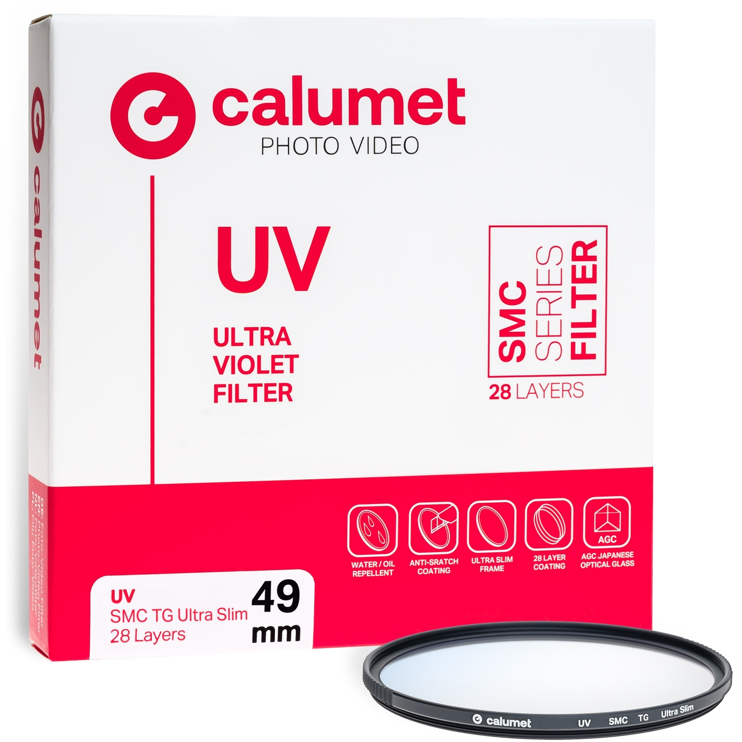 Calumet UV-Filter SMC TG Ultra Slim 28 Lagen 49mm