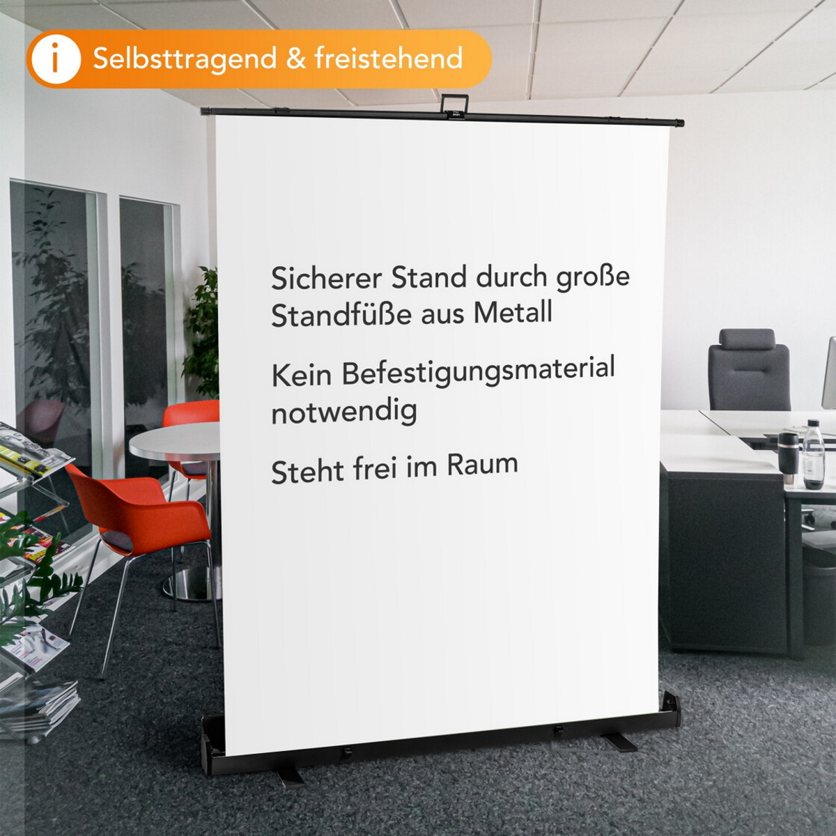Walimex pro Roll-up Panel Hintergrund weiß 155x200 cm