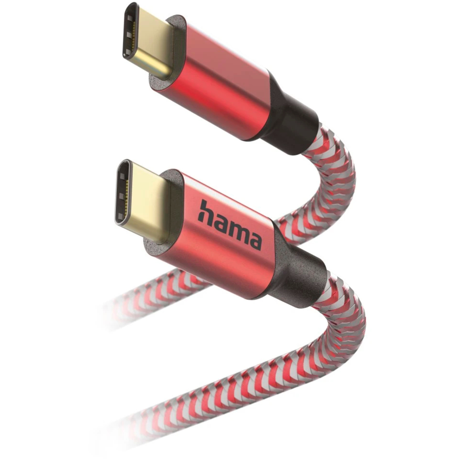 Hama Ladekabel "Reflective" USB-C-USB-C 1,5m Rot