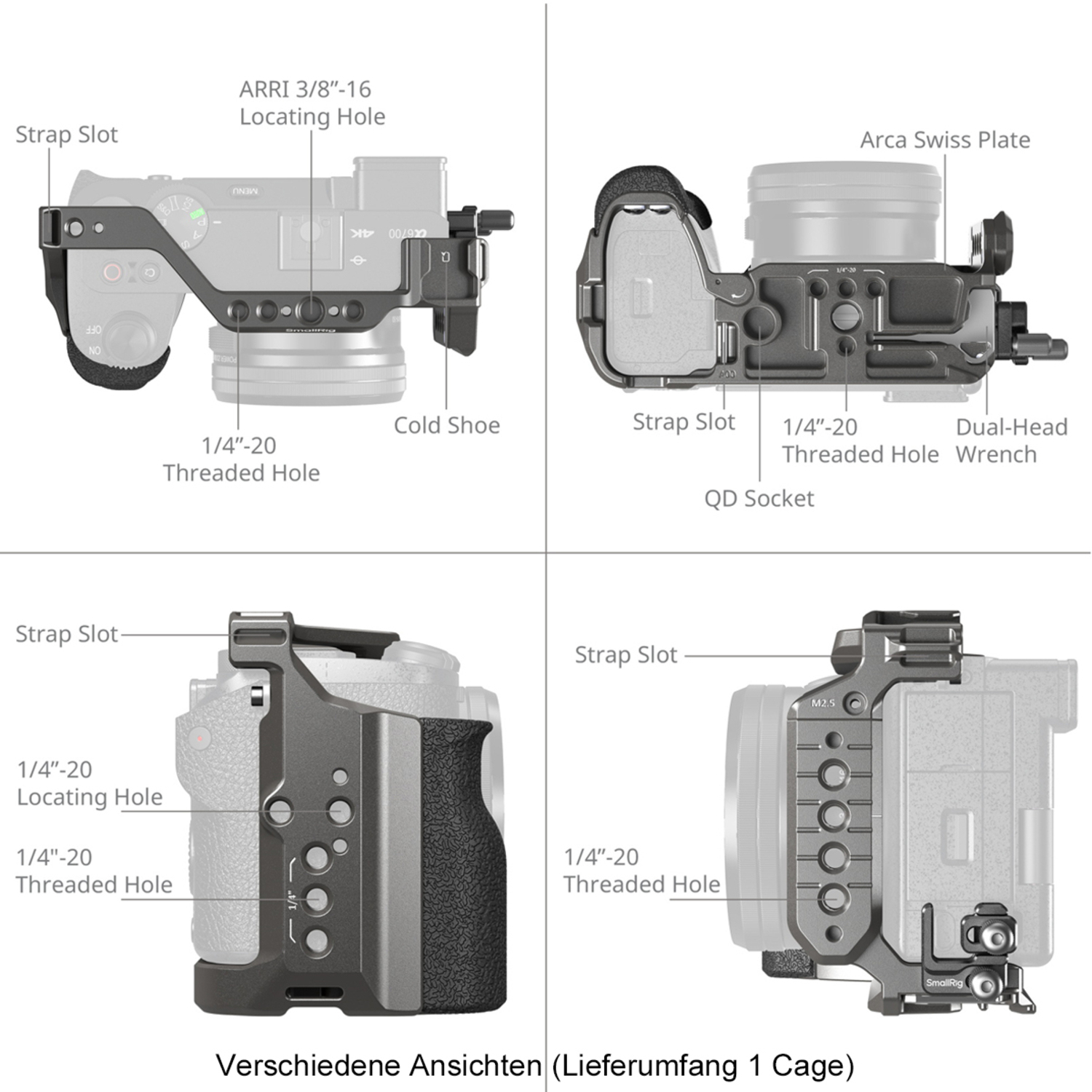 SmallRig HawkLock QR Cage Kit 5060 für Sony Alpha 6700