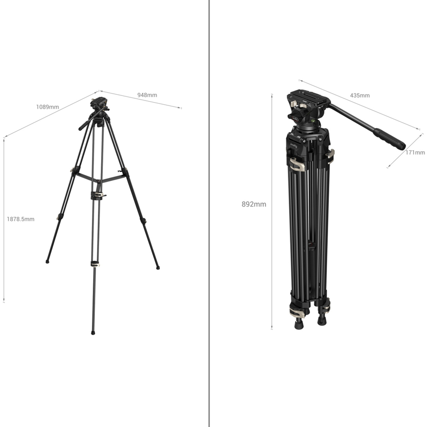 SmallRig Stativ mit Heavy-Duty Fluidkopf AD-01 3751B