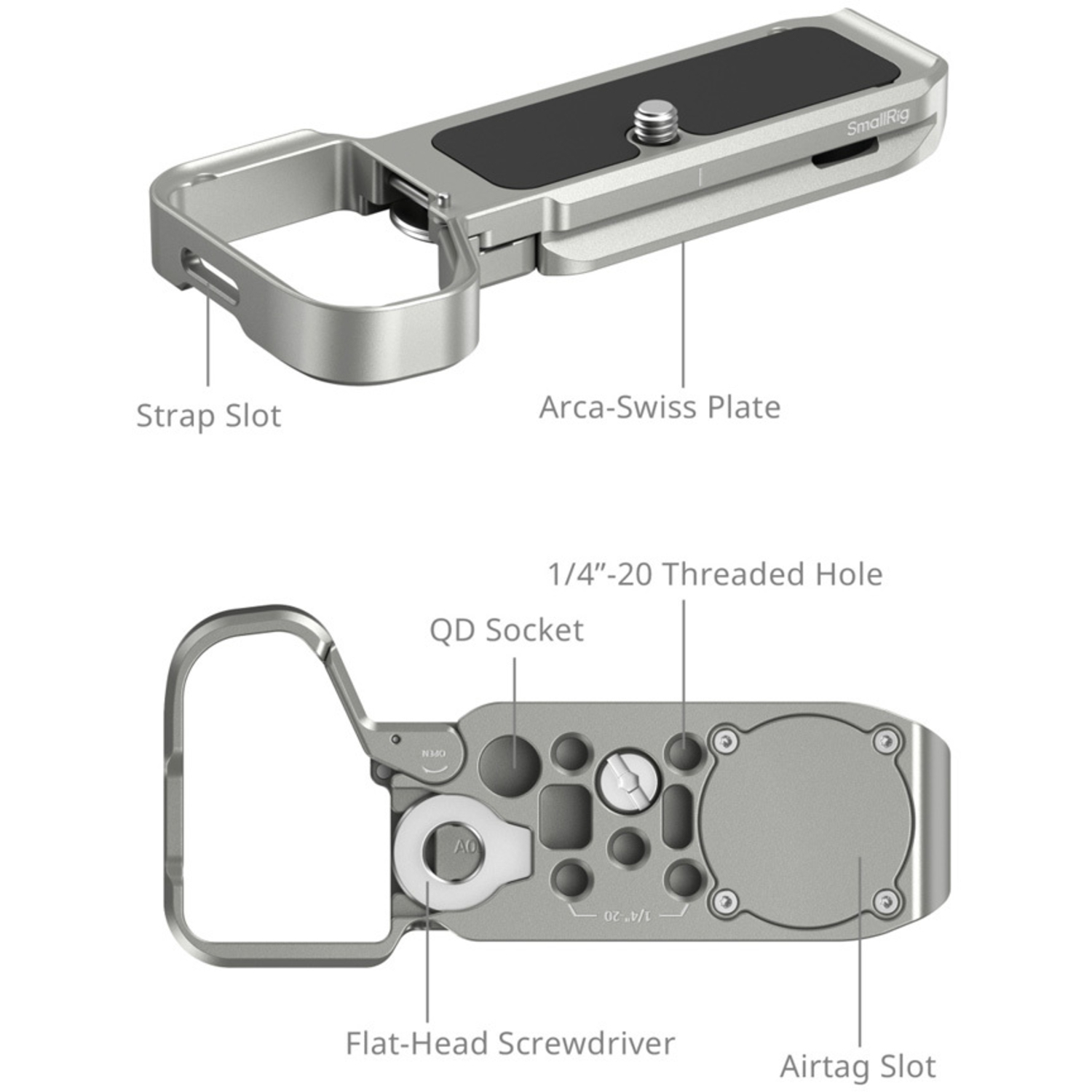 SmallRig Basisplatte mit AirTag Slot 5482 für Sony Alpha 7C II und Alpha 7C R silber