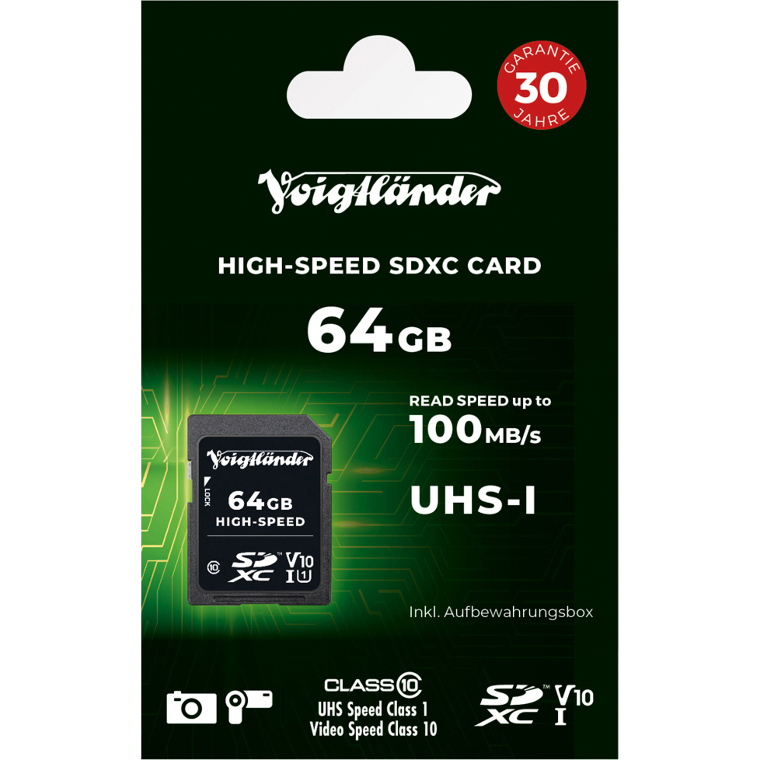 Voigtländer 64GB High-Speed SDXC Class 10 UHS-I V10