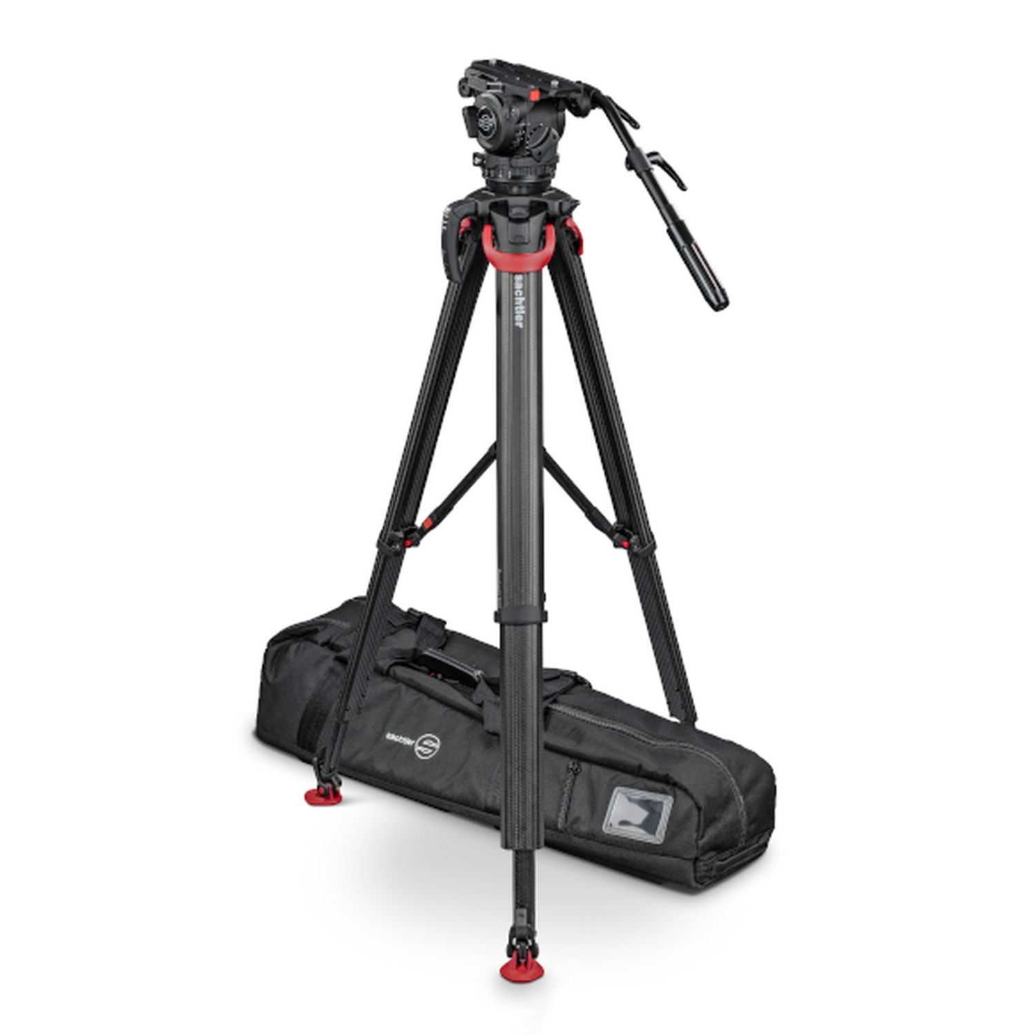 Sachtler SAC1910FTMS System Cine 7+7 Kohlefaser mit Stativkopf, flowtech® Stativ, Mittelspinne und Tasche