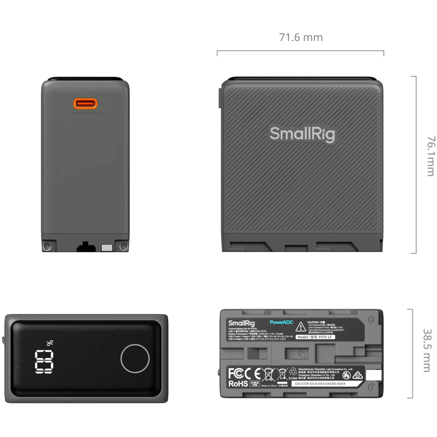 SmallRig USB-C-Akku 5729 für Sony NP-F970