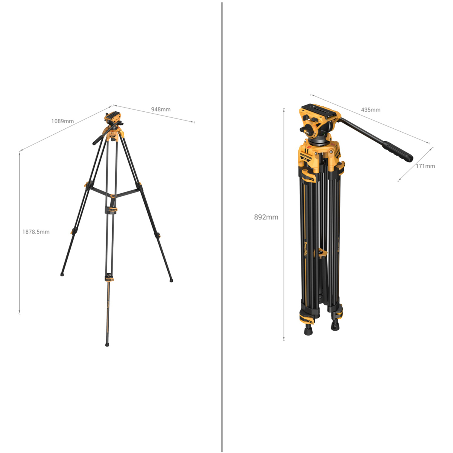 SmallRig Heavy Duty Stativ mit Fluidkopf AD-01 BumbleBee Edition 5523