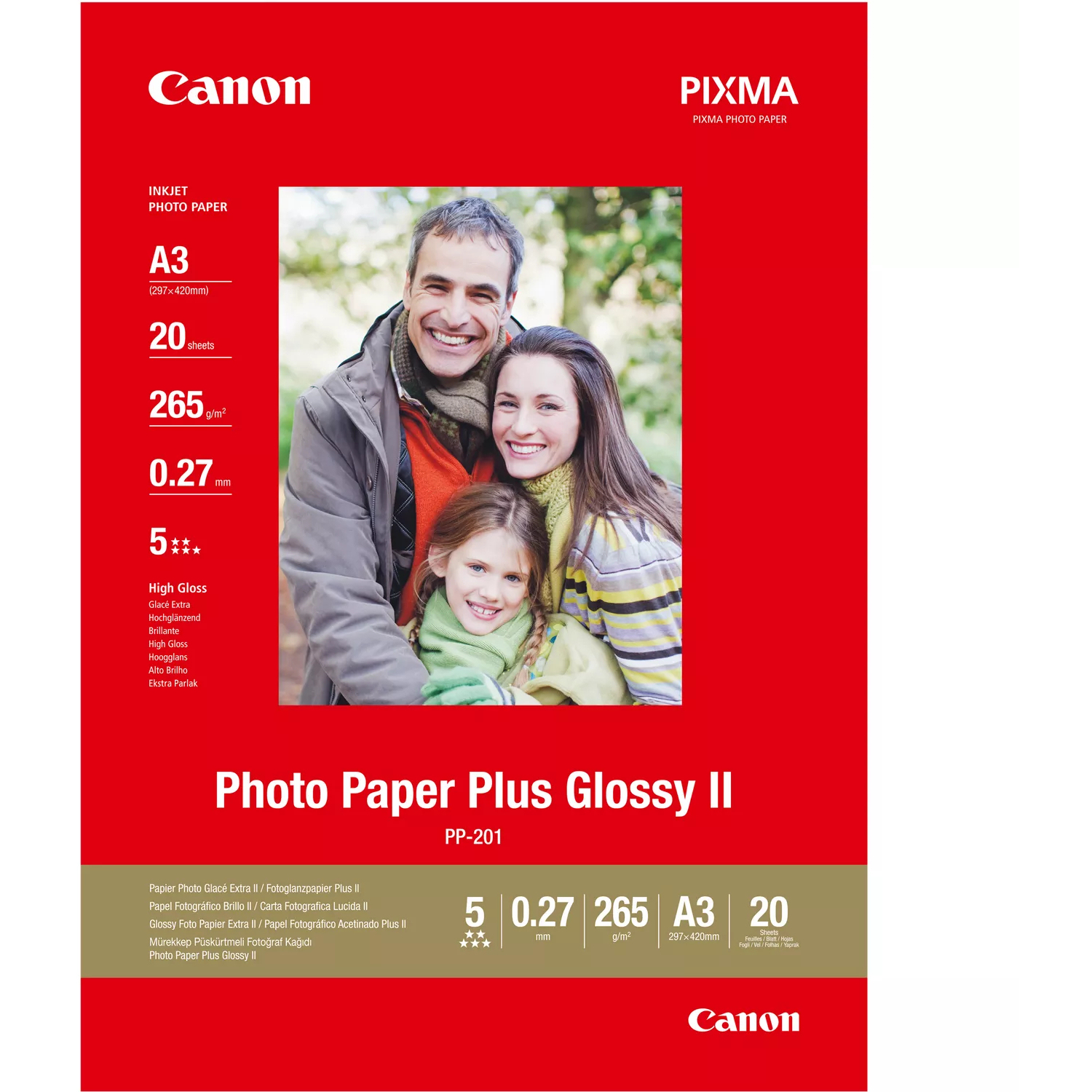 Canon PP-201 Glossy II Fotopapier Plus A3 – 20 Blatt